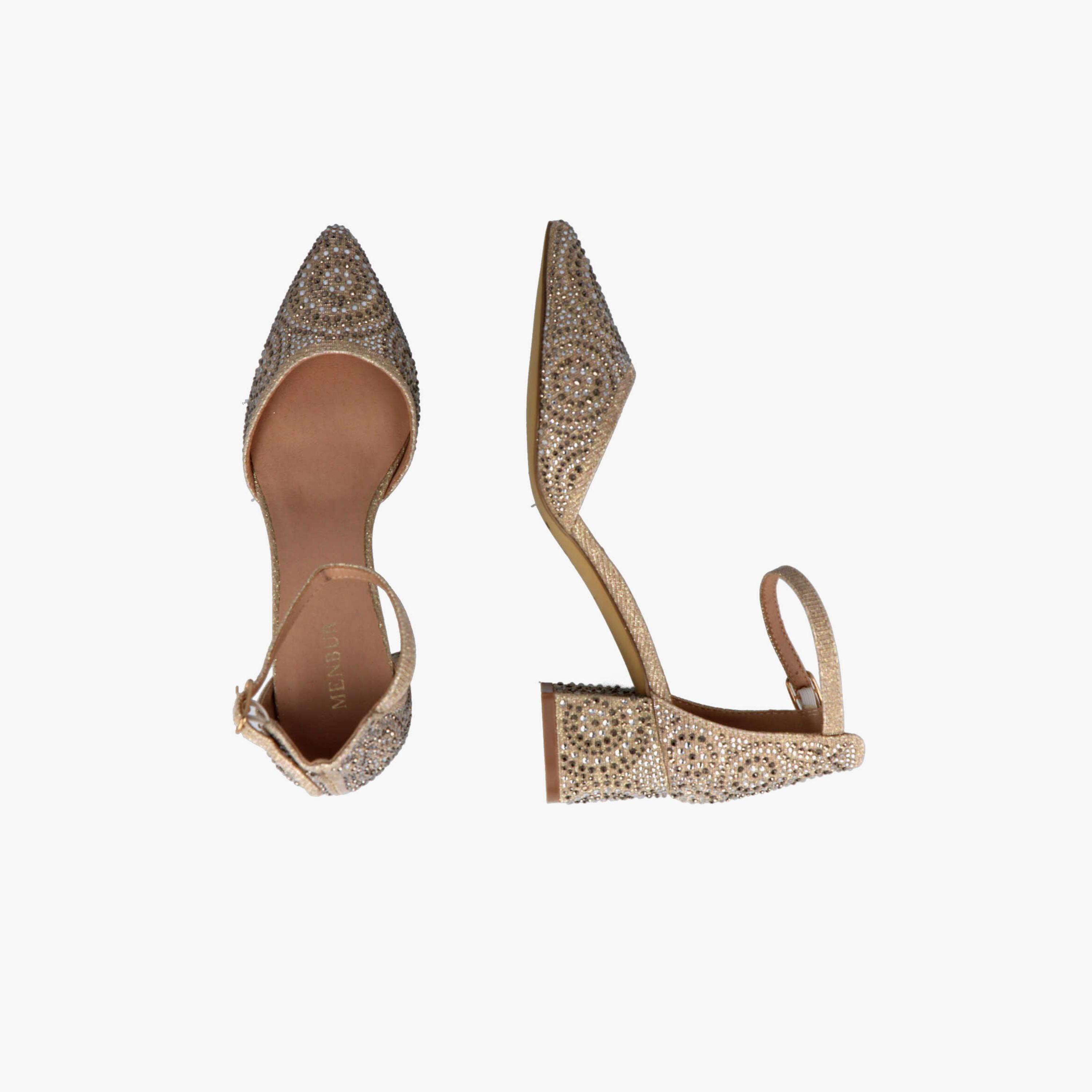 Menbur Women's Metallic Block Heels with Rhinestone Accent | 21545-women-shoes-heels-image-4