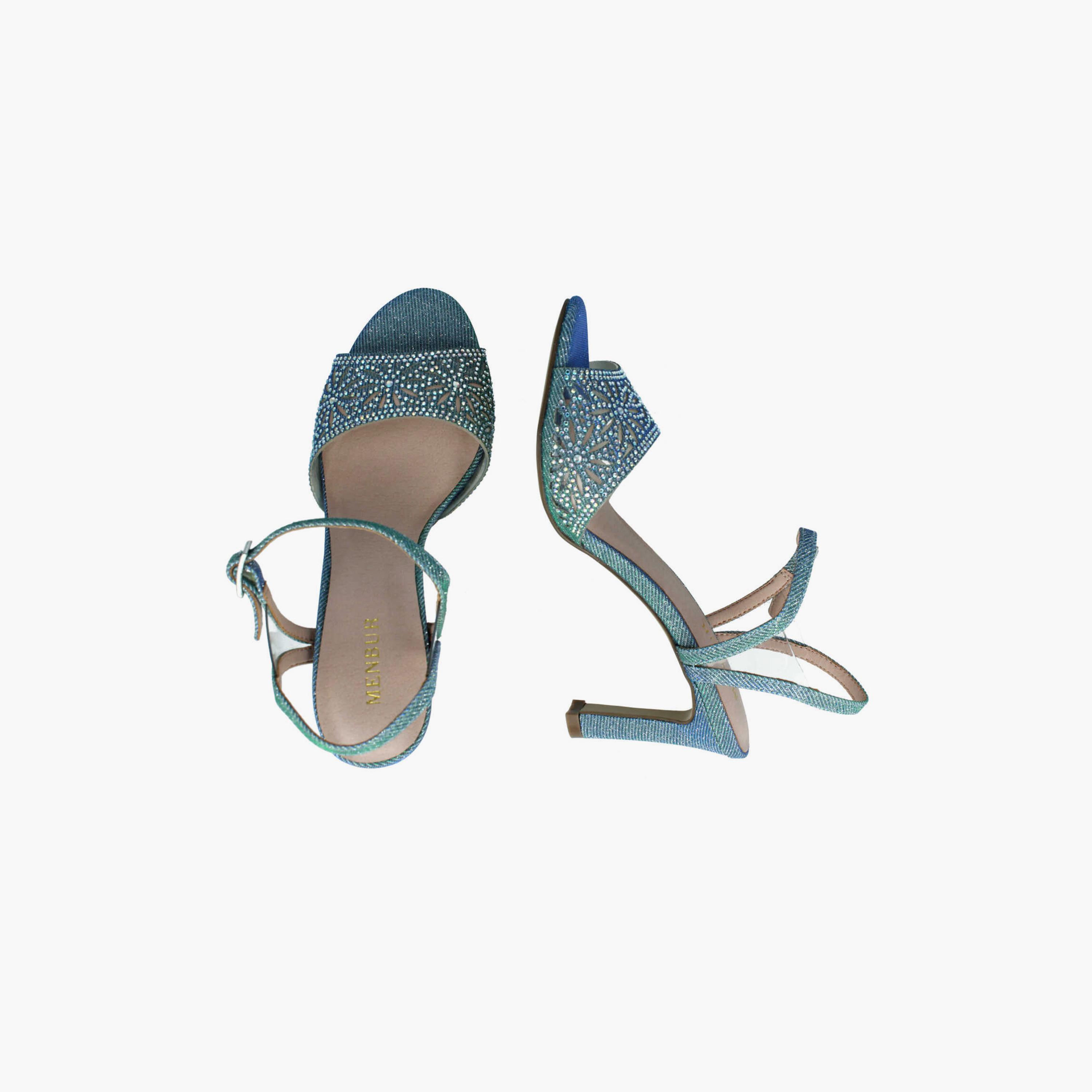 Menbur Women's Glitter Strap Sandals with Rhinestone Accent | 21586-women-shoes-sandals-flats-image-3