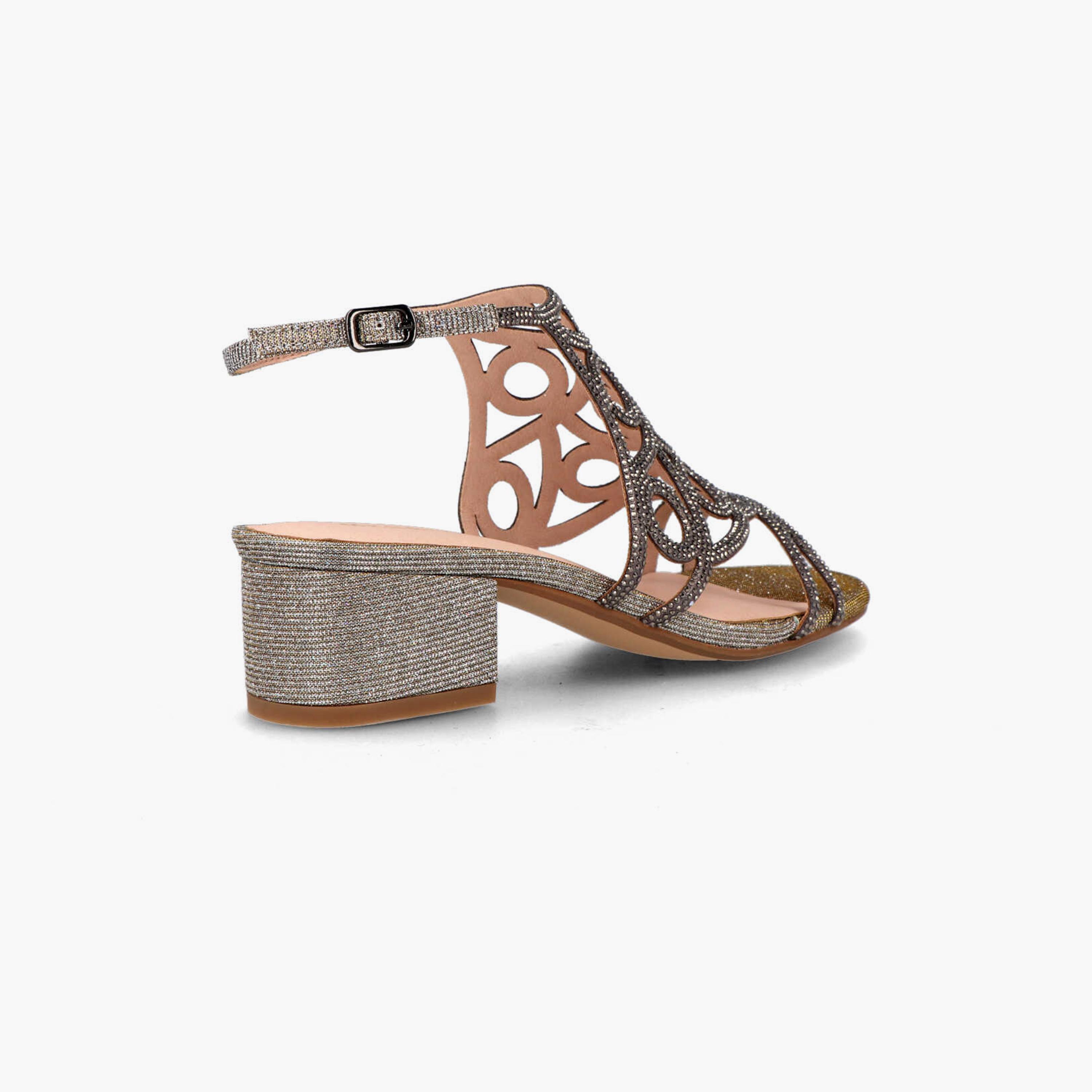 Menbur Women's Metallic Block Heels with Rhinestone Accent | 21590-women-shoes-heels-image-3