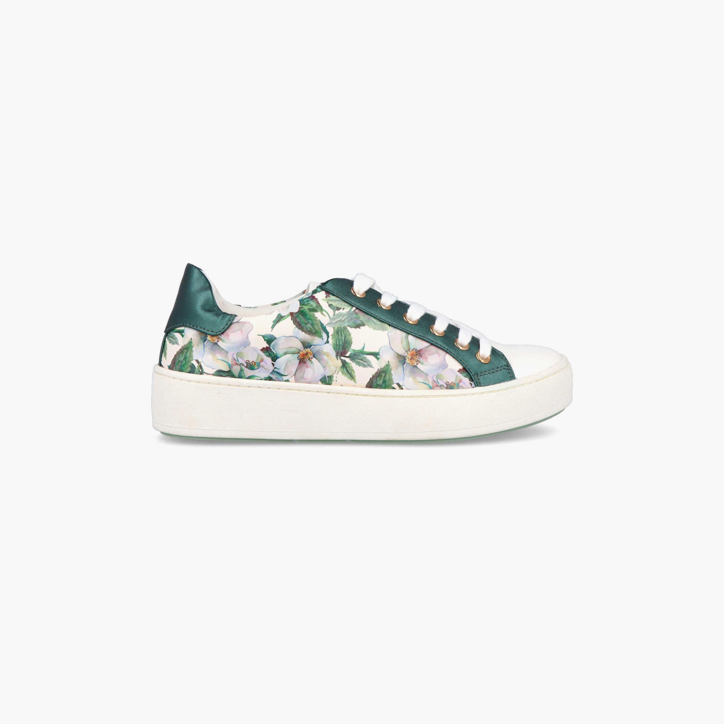 Menbur Women's Floral Low Ankle Sneakers with Round Toe | 21622-women-shoes-sneakers-image-1