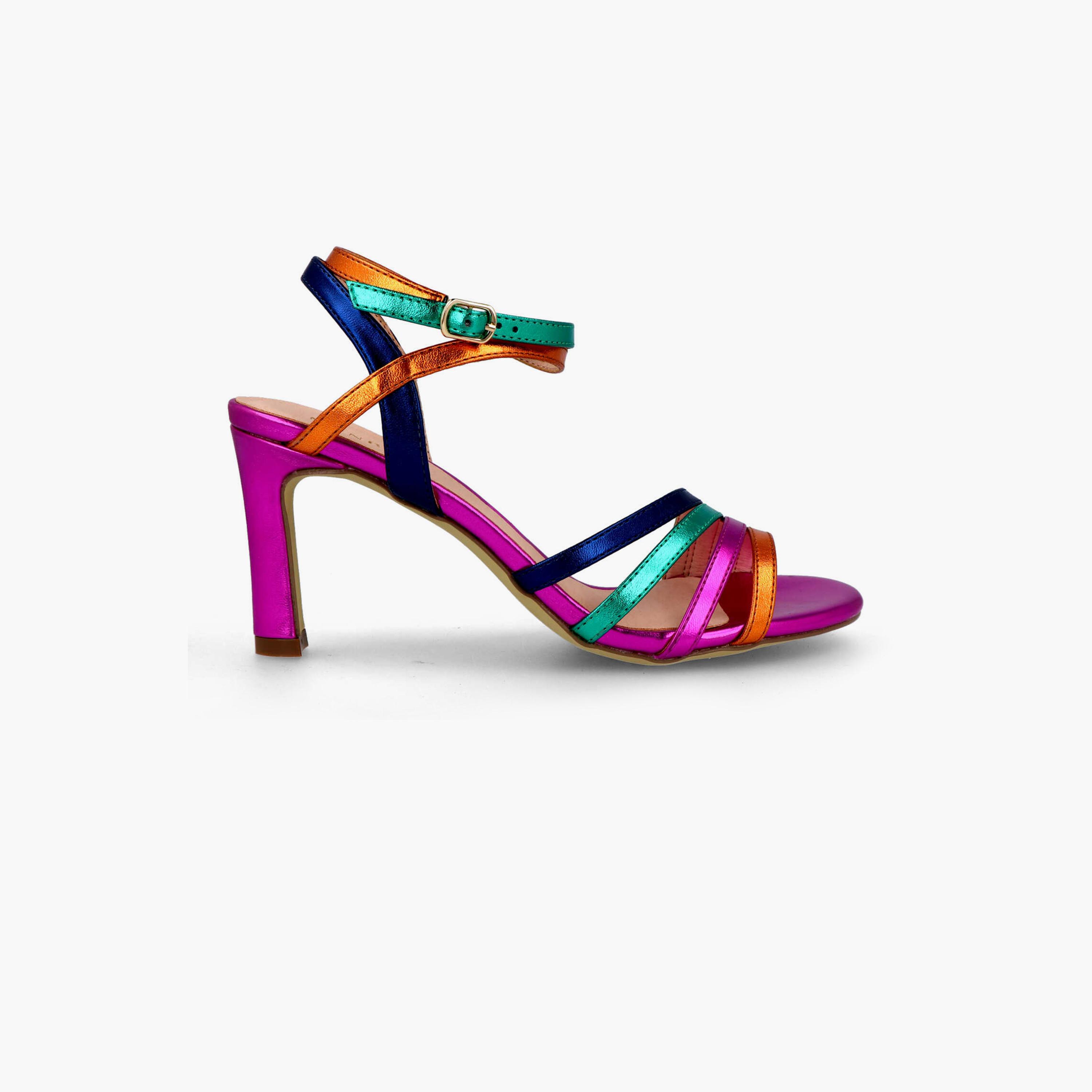 Menbur Women's Metallic Stiletto Heels with Strap | 21626-women-shoes-heels-image-2