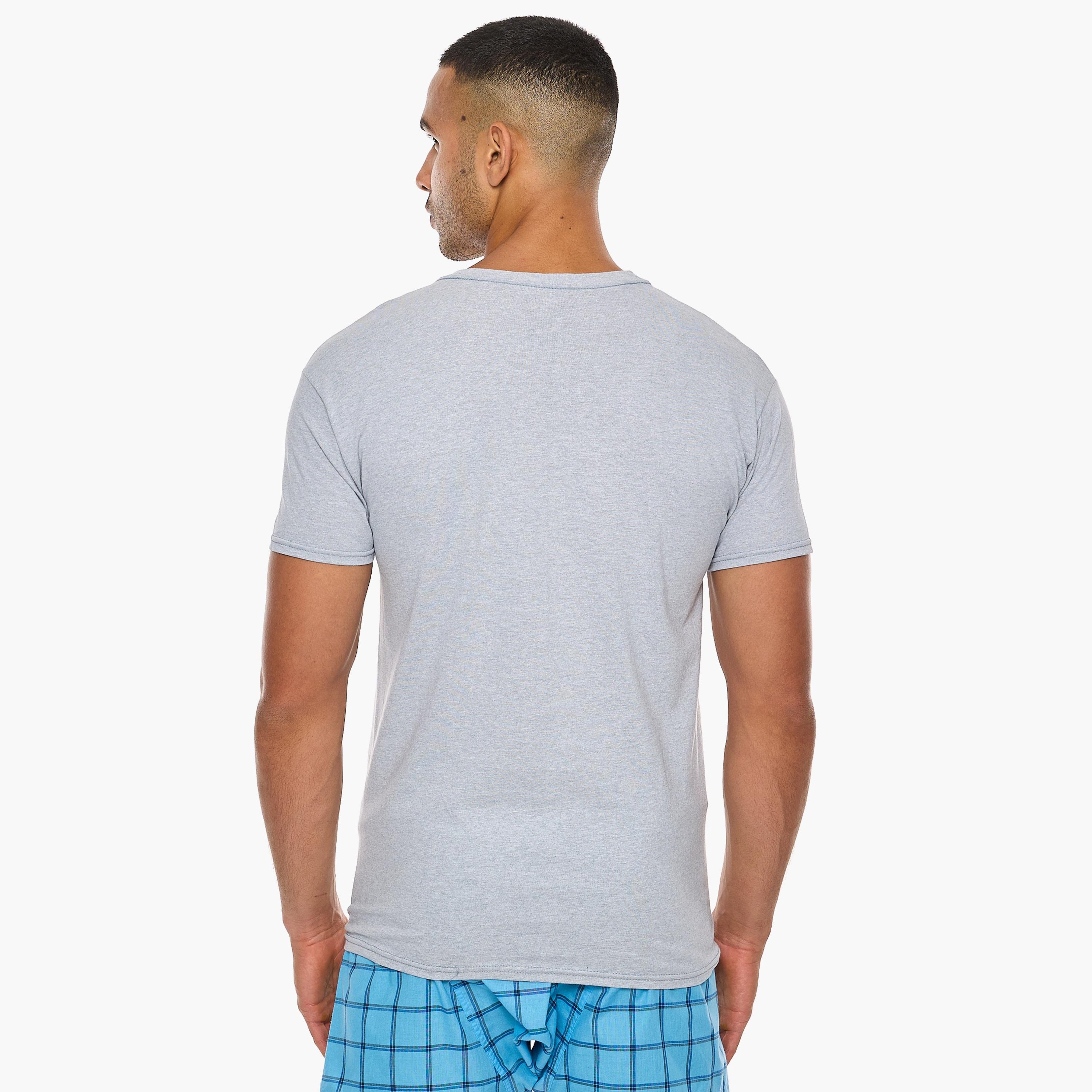 مجموعة هنس المتنوعة المكونة من 2 تي شيرت رجالي سادة بياقة دائرية وأكمام قصيرة-men-clothing-tshirtsandpolos-tshirts-image-6