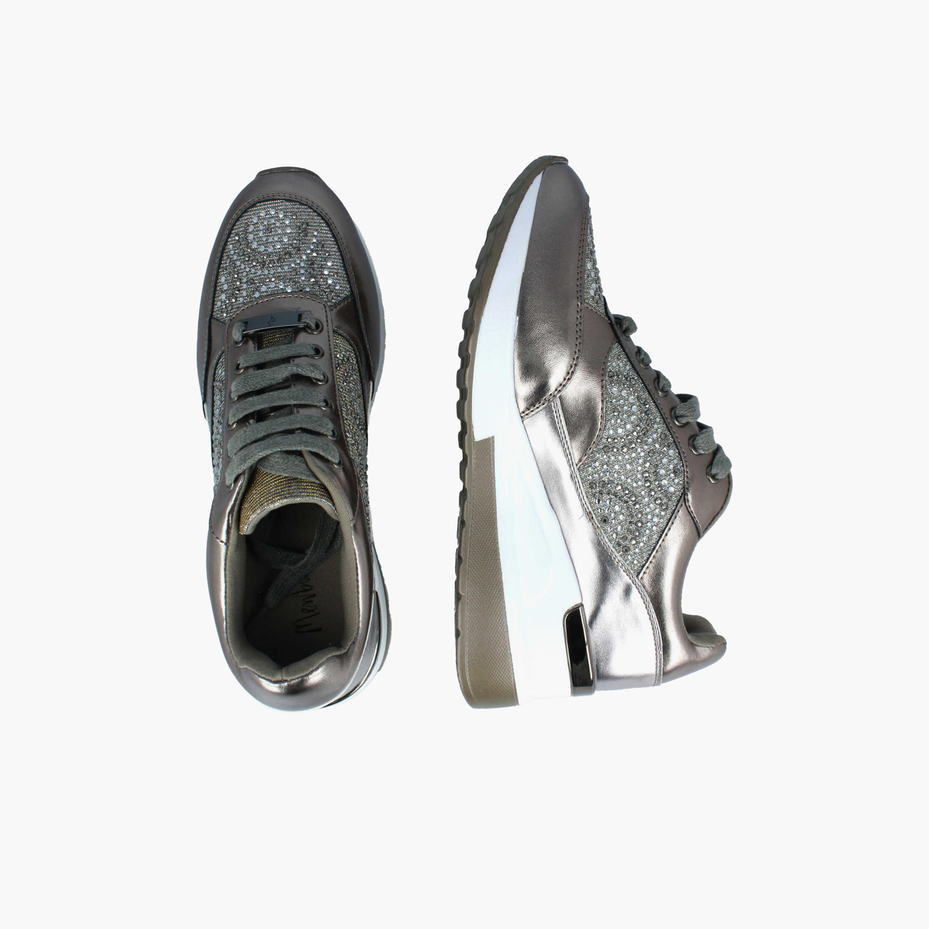 Menbur Women's Metallic Low Ankle Sneakers with Rhinestone Accent | 21665-women-shoes-sneakers-image-3