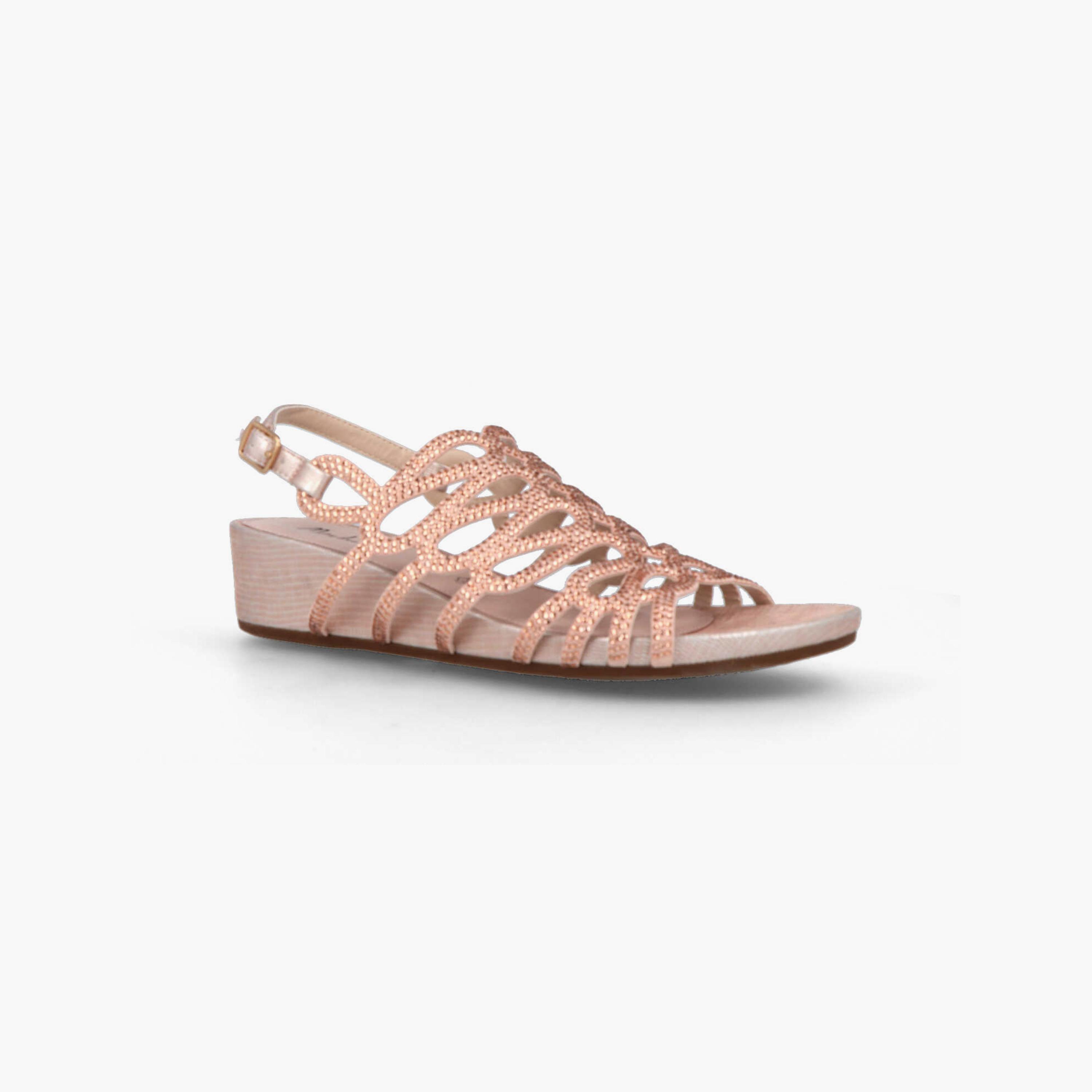 Menbur Women's Metallic Wedges with Rhinestone Accent | 21677-women-shoes-heels-image-1