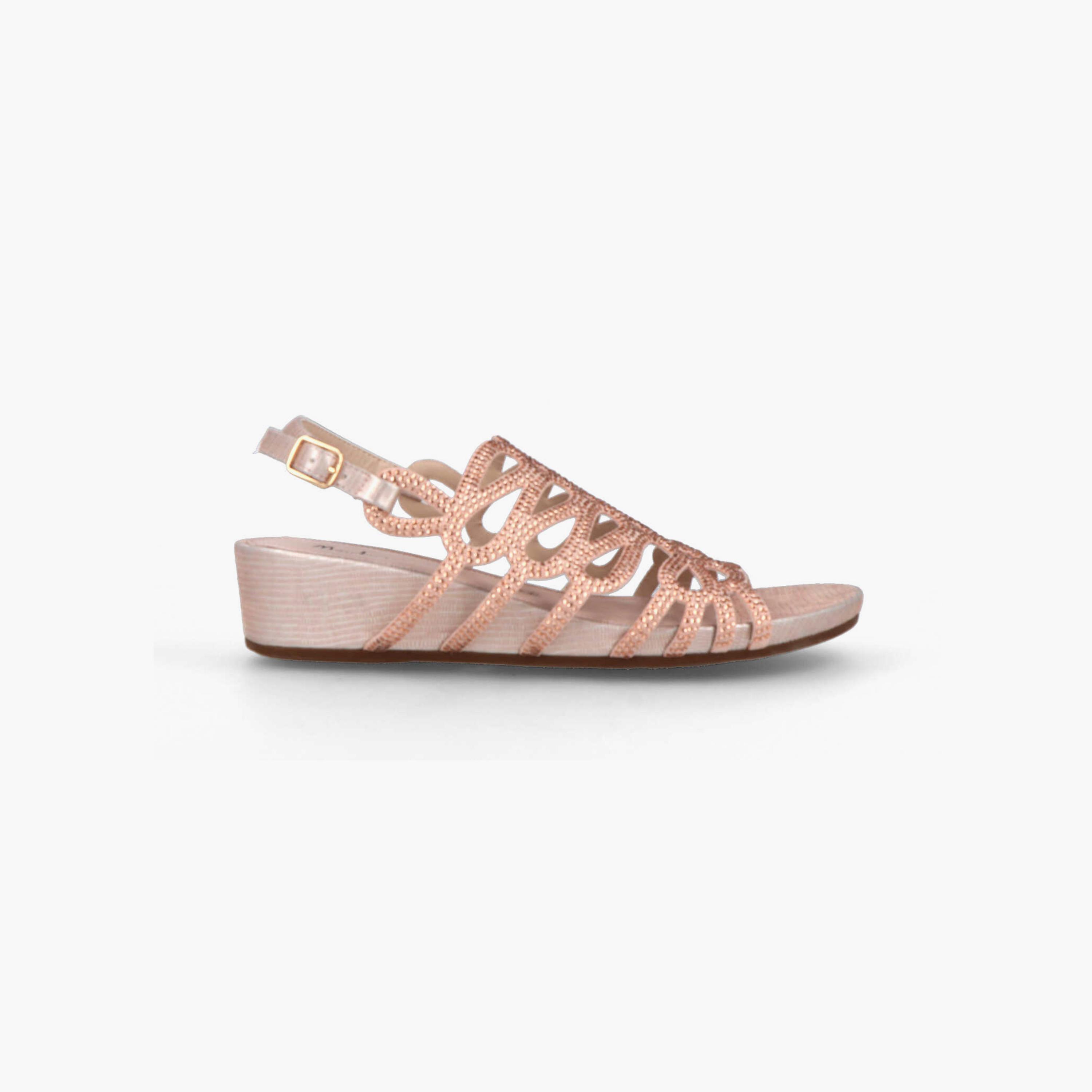 Menbur Women's Metallic Wedges with Rhinestone Accent | 21677-women-shoes-heels-image-2