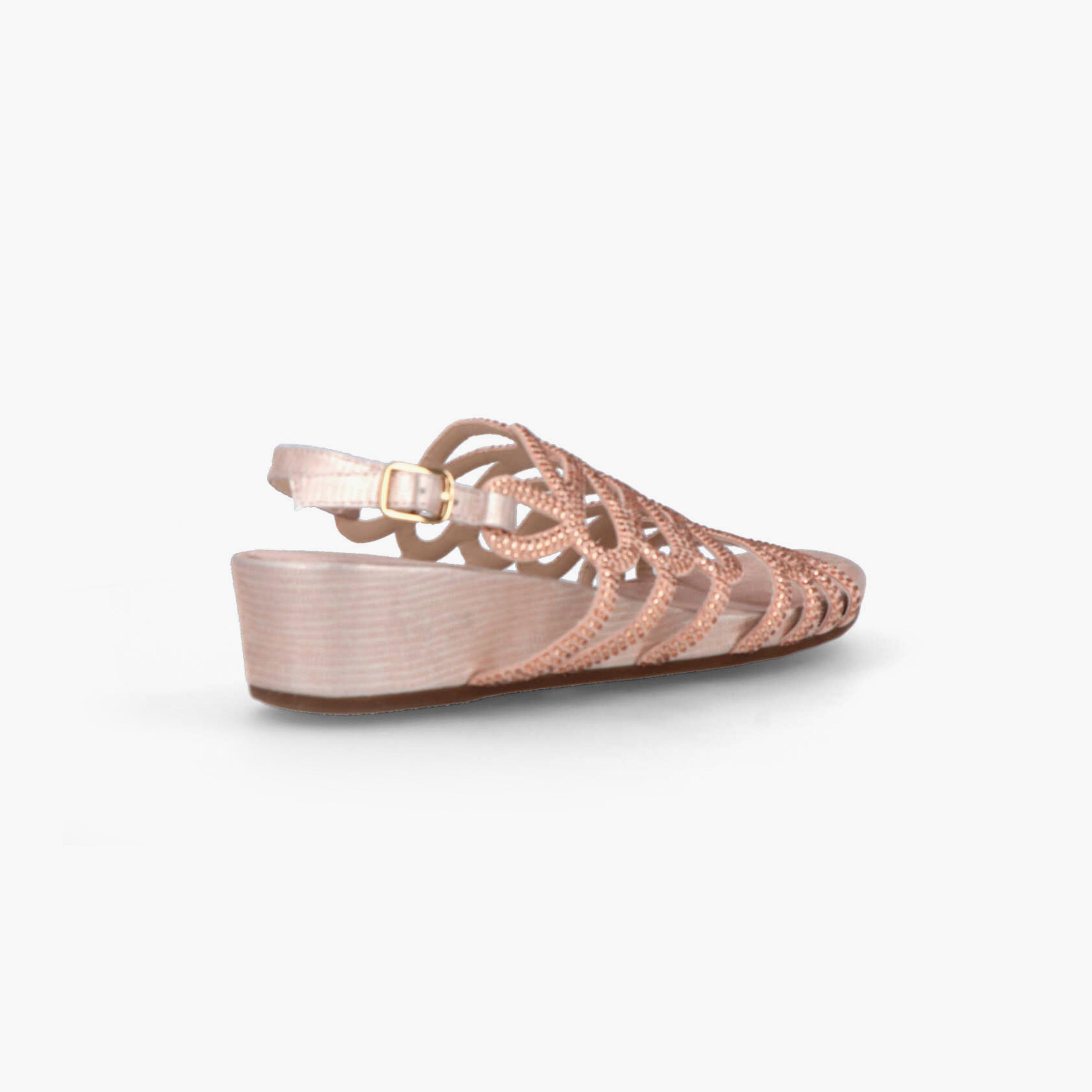 Menbur Women's Metallic Wedges with Rhinestone Accent | 21677-women-shoes-heels-image-3