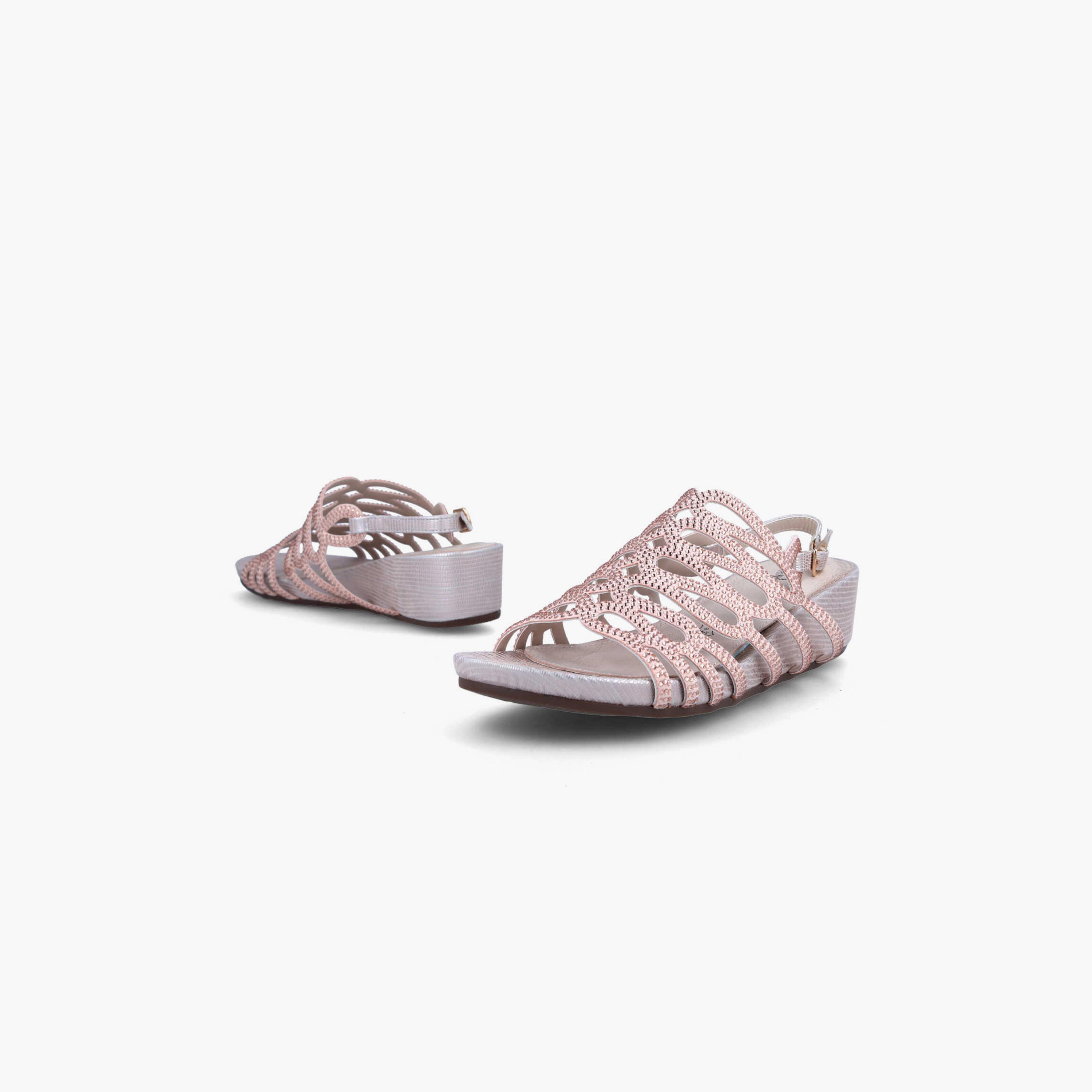 Menbur Women's Metallic Wedges with Rhinestone Accent | 21677-women-shoes-heels-image-4