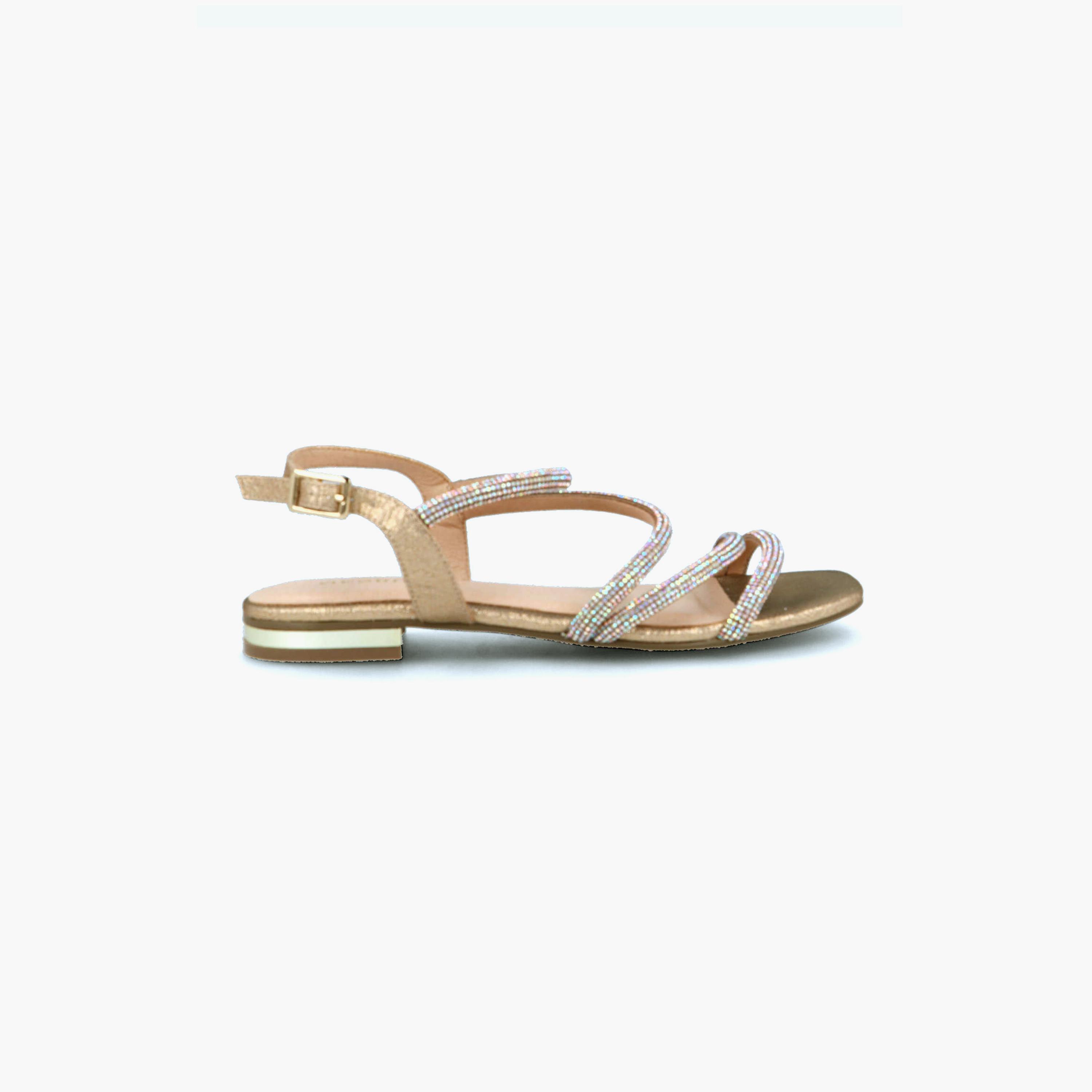 مينبور- حذاء نسائي بكعب مربع مزخرف ولمعة معدنية | 21684-women-shoes-heels-image-1