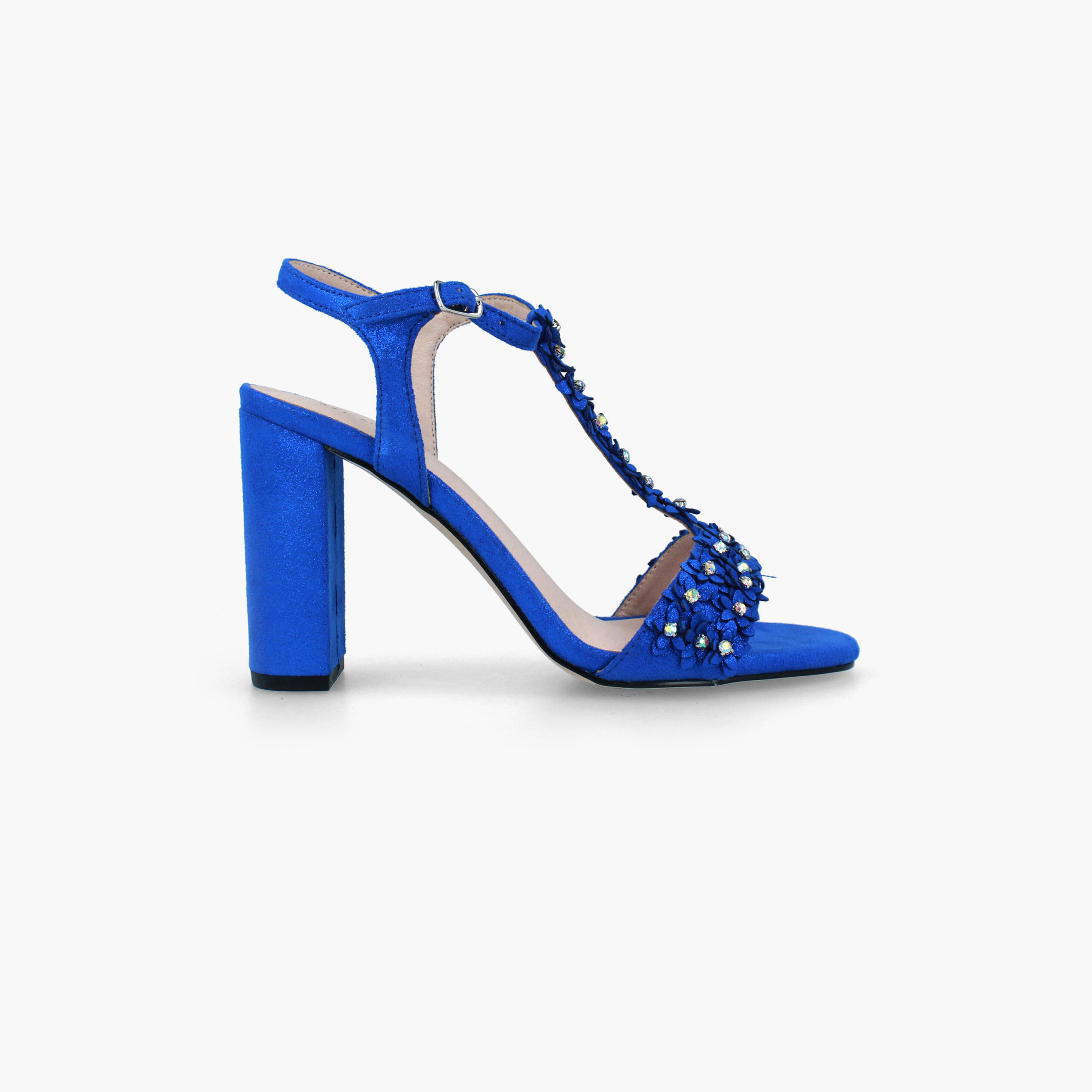 Menbur Women's Glitter Block Heels with Crystal | 21700-women-shoes-heels-image-1