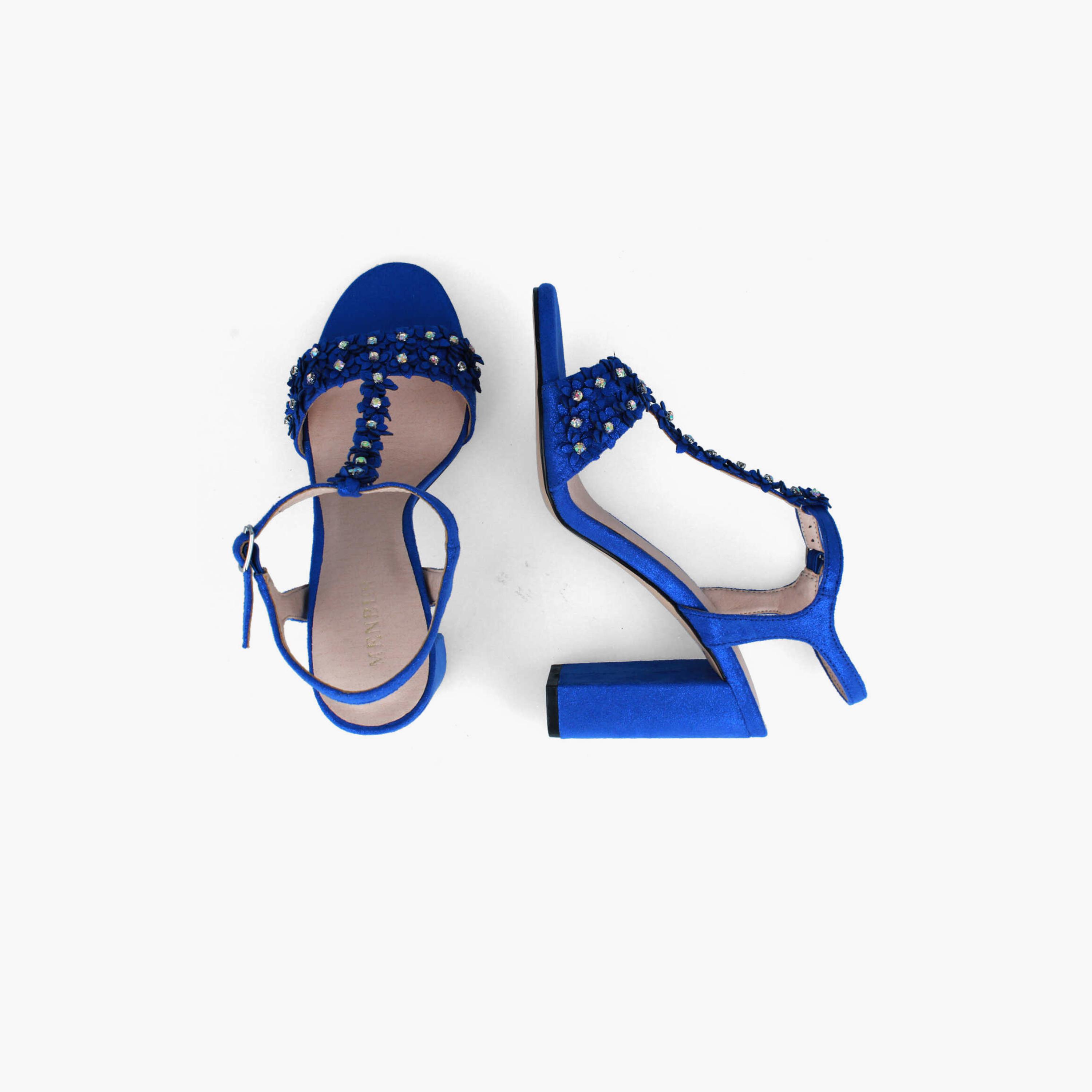 Menbur Women's Glitter Block Heels with Crystal | 21700-women-shoes-heels-image-3