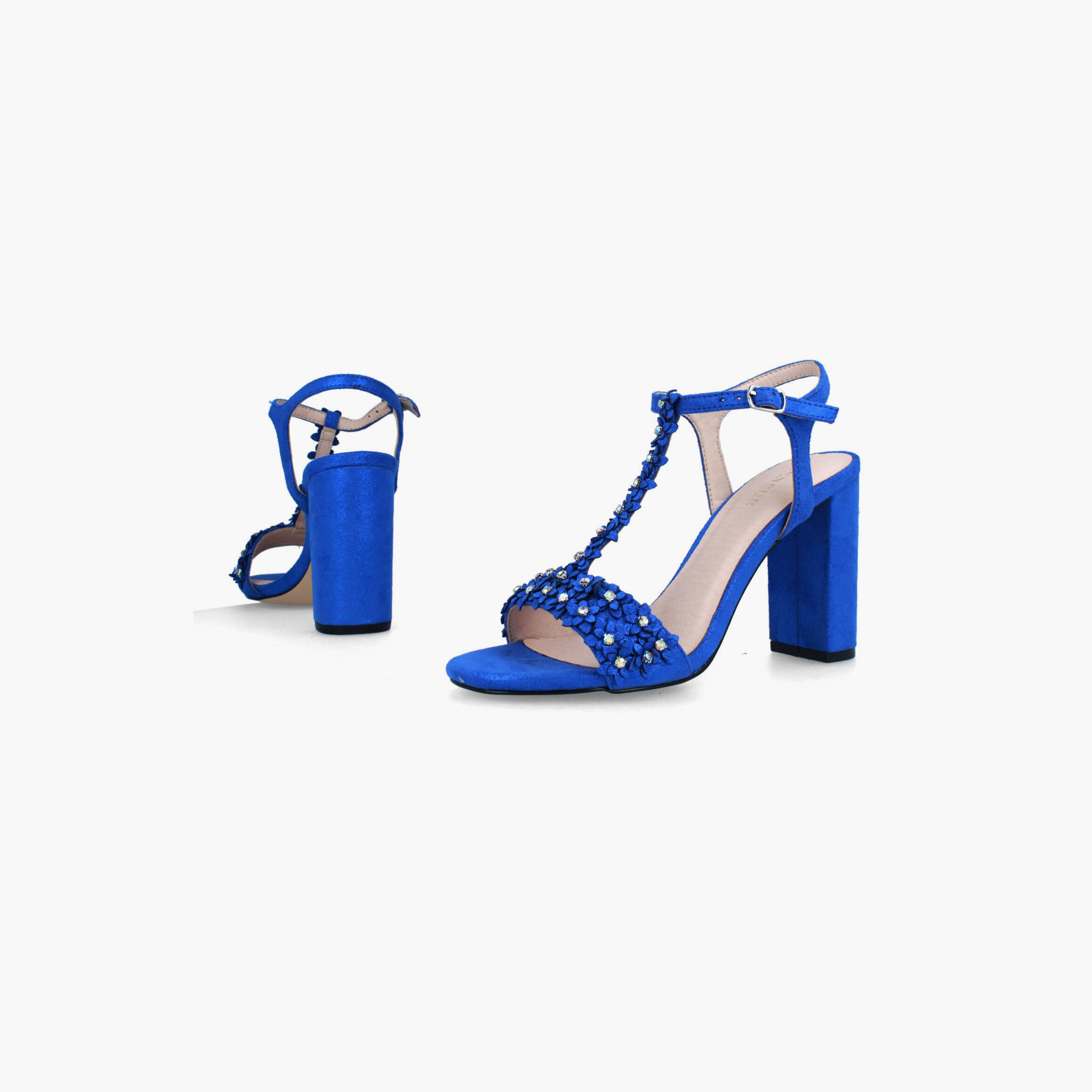 Menbur Women's Glitter Block Heels with Crystal | 21700-women-shoes-heels-image-4