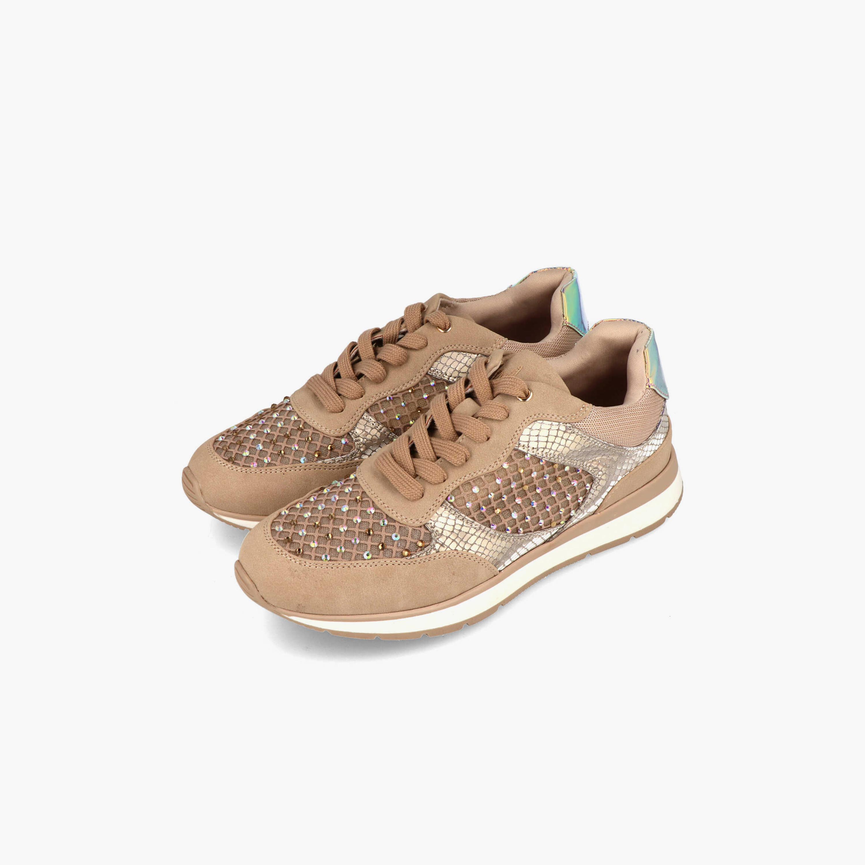 Menbur Women's Reptile Print Low Ankle Sneakers with Rhinestone Accent | 21707-women-shoes-sneakers-image-2