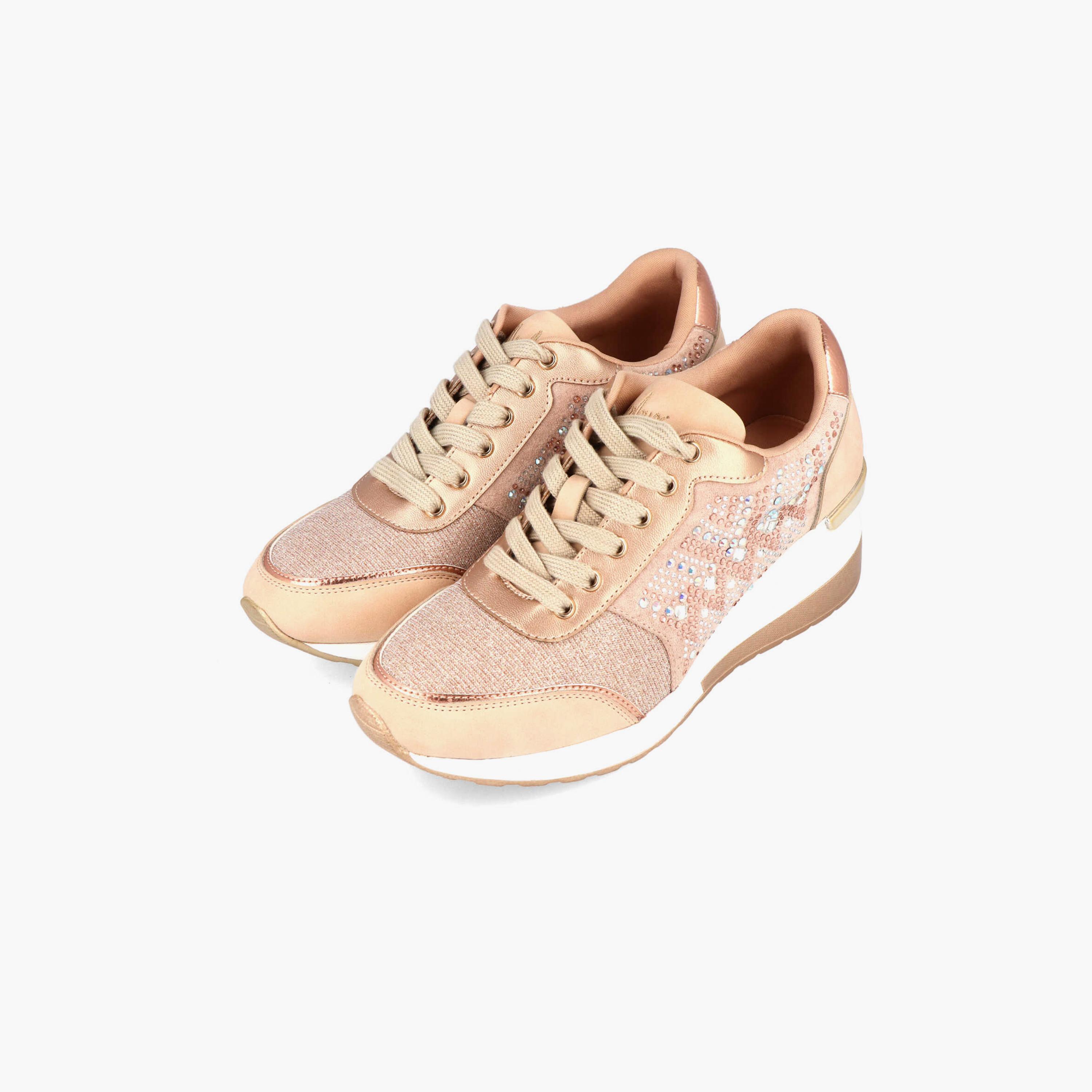 Menbur Women's Metallic Low Ankle Sneakers with Rhinestone Accent | 21708-women-shoes-sneakers-image-2