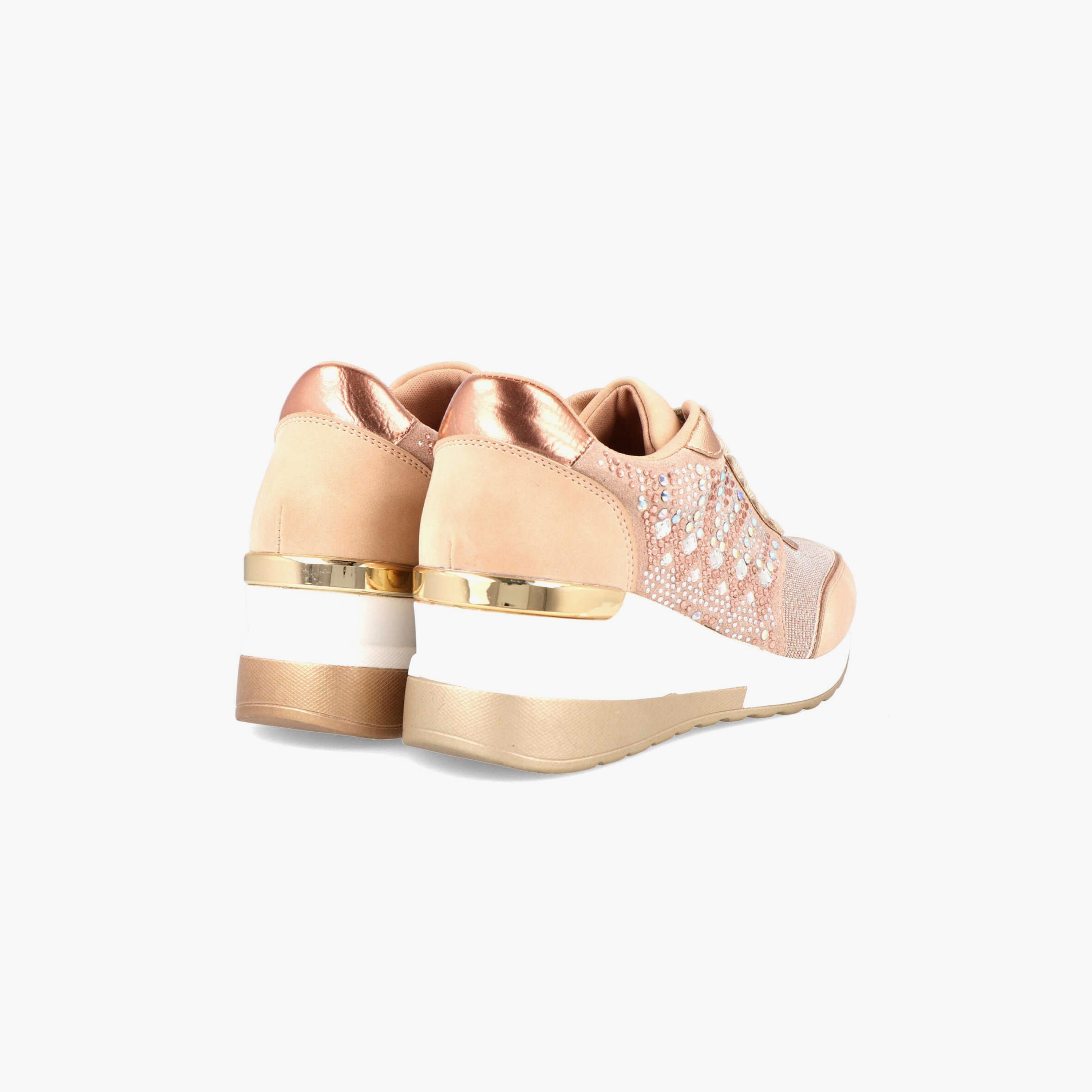 Menbur Women's Metallic Low Ankle Sneakers with Rhinestone Accent | 21708-women-shoes-sneakers-image-3