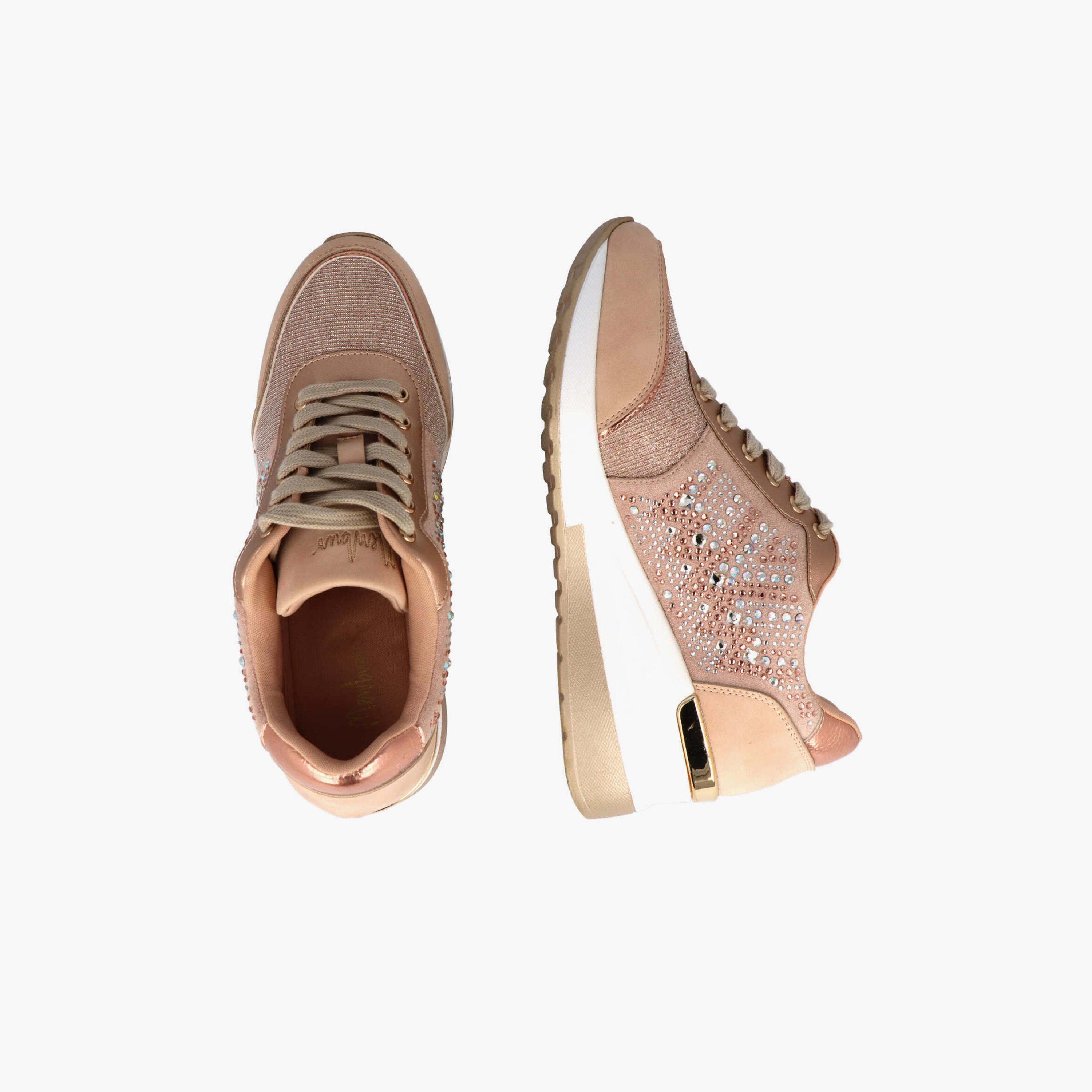 Menbur Women's Metallic Low Ankle Sneakers with Rhinestone Accent | 21708-women-shoes-sneakers-image-4