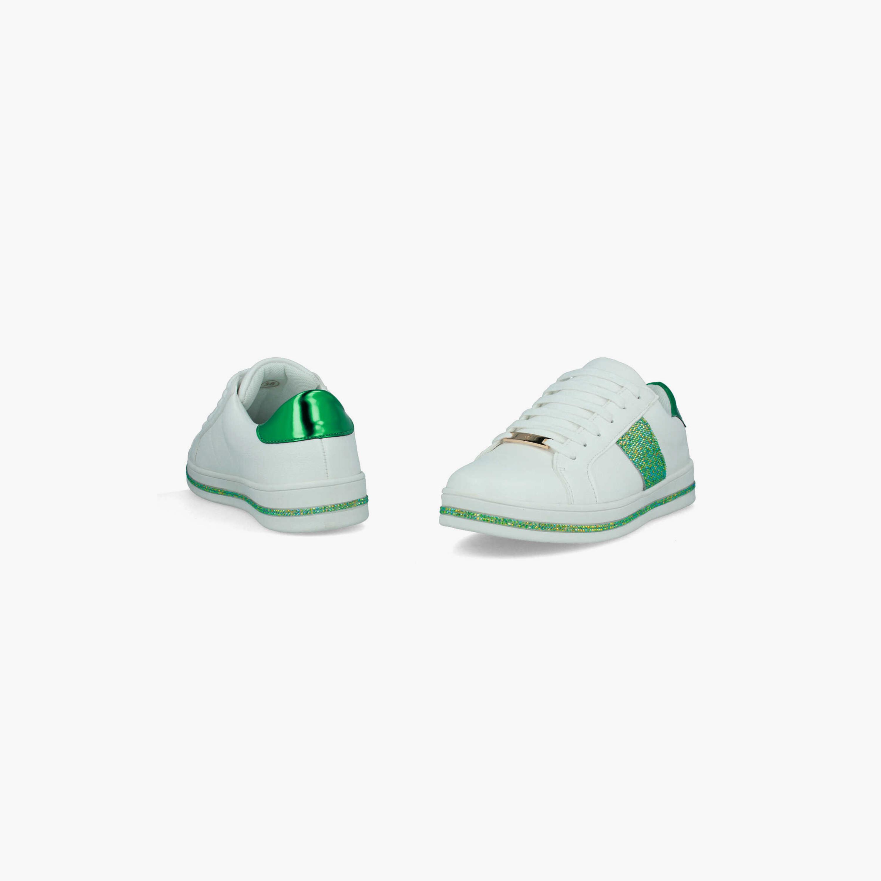 Menbur Women's Metallic Low Ankle Sneakers with Rhinestone Accent | 21710-women-shoes-sneakers-image-4
