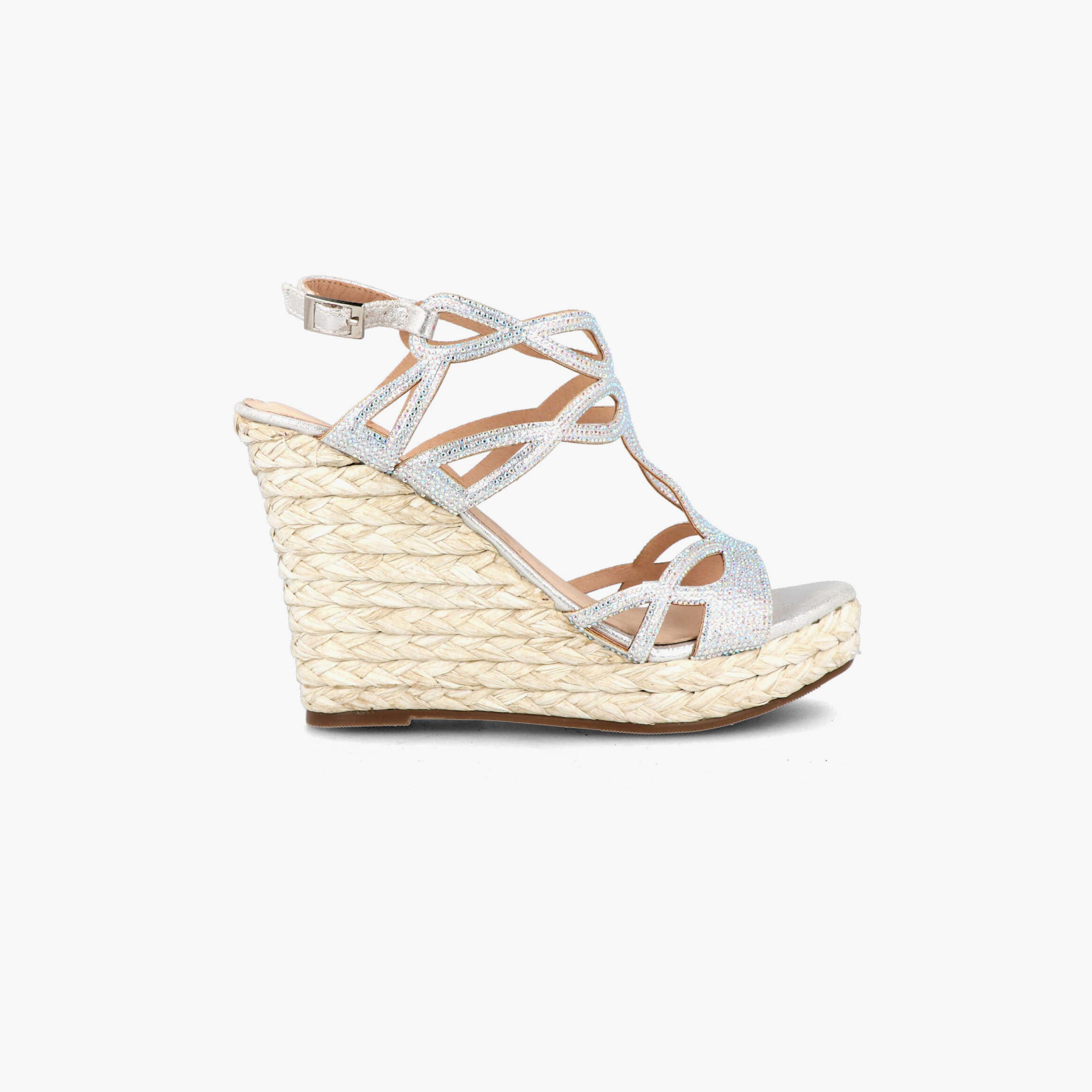 Menbur Women's Metallic Wedges with Rhinestone Accent | 21719-women-shoes-heels-image-1