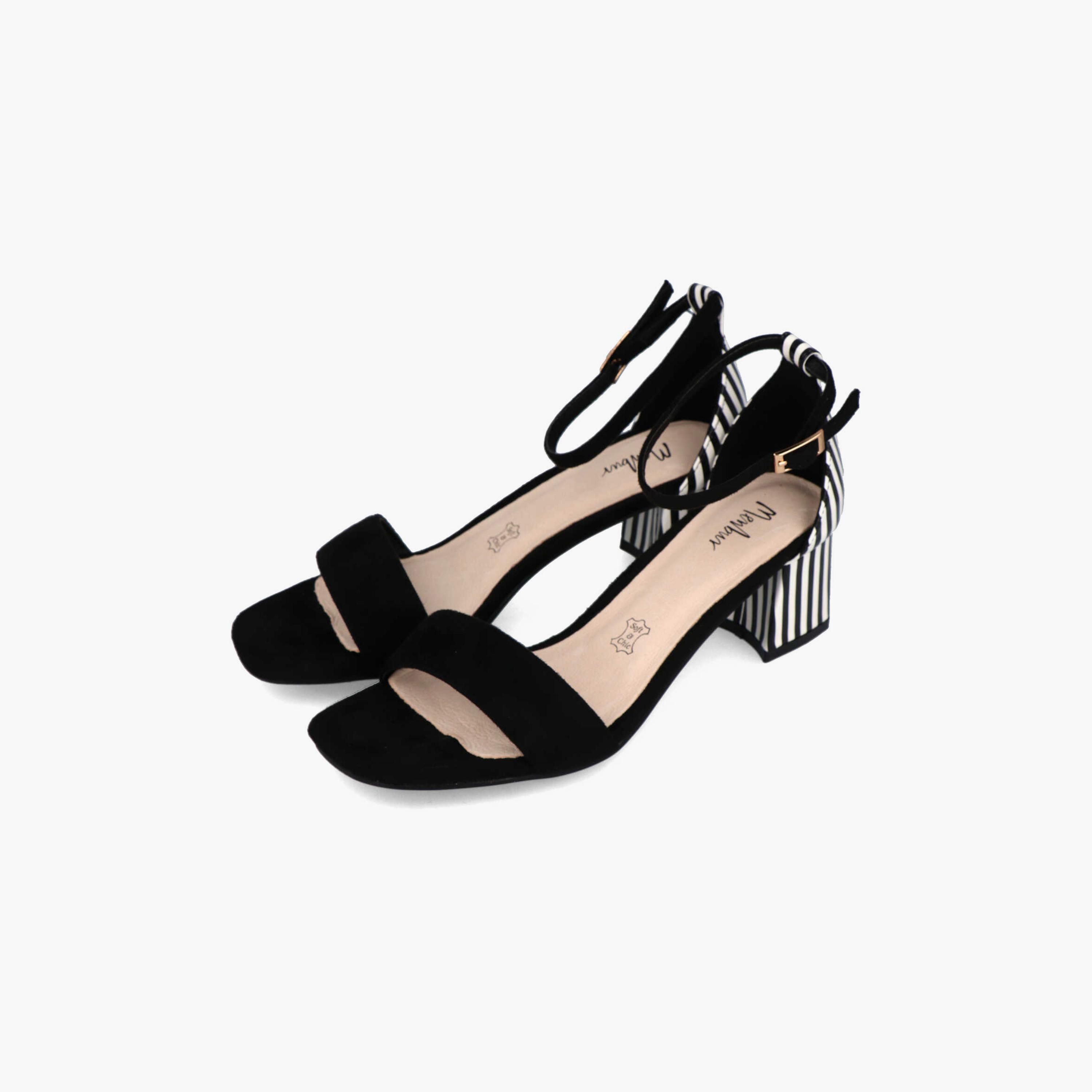 Menbur Women's Stripes Block Heels with Strap | 21726-women-shoes-heels-image-2
