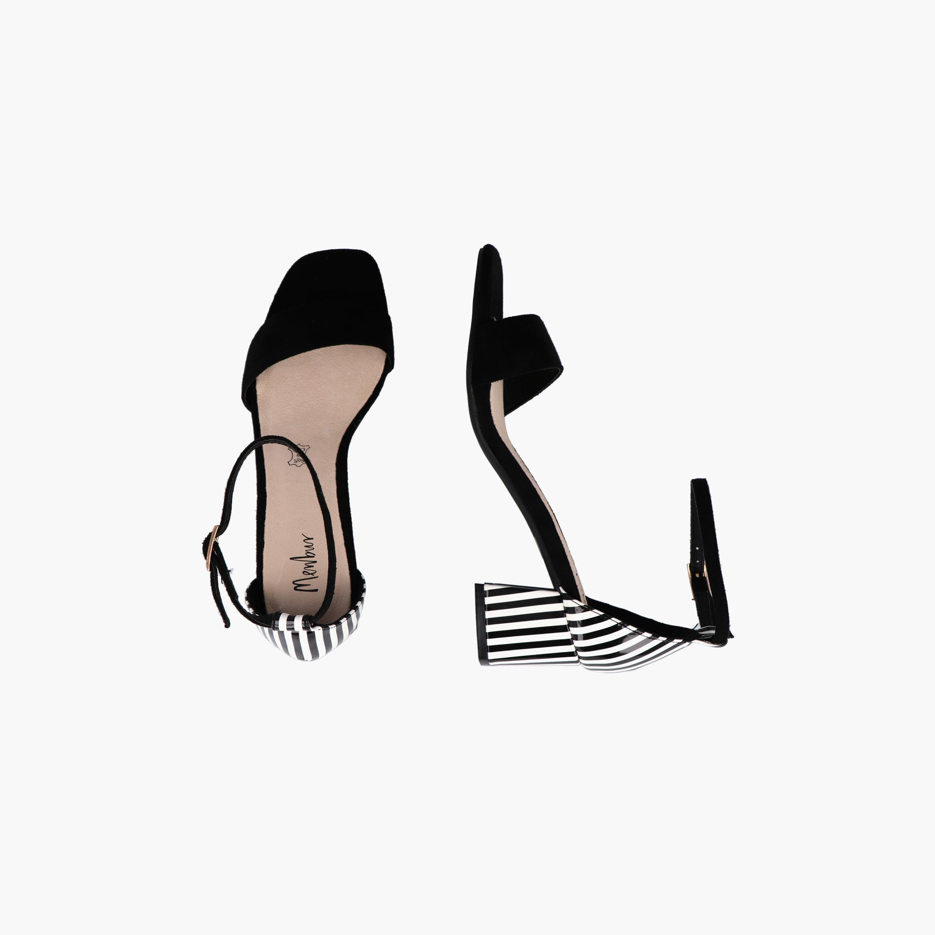 Menbur Women's Stripes Block Heels with Strap | 21726-women-shoes-heels-image-4