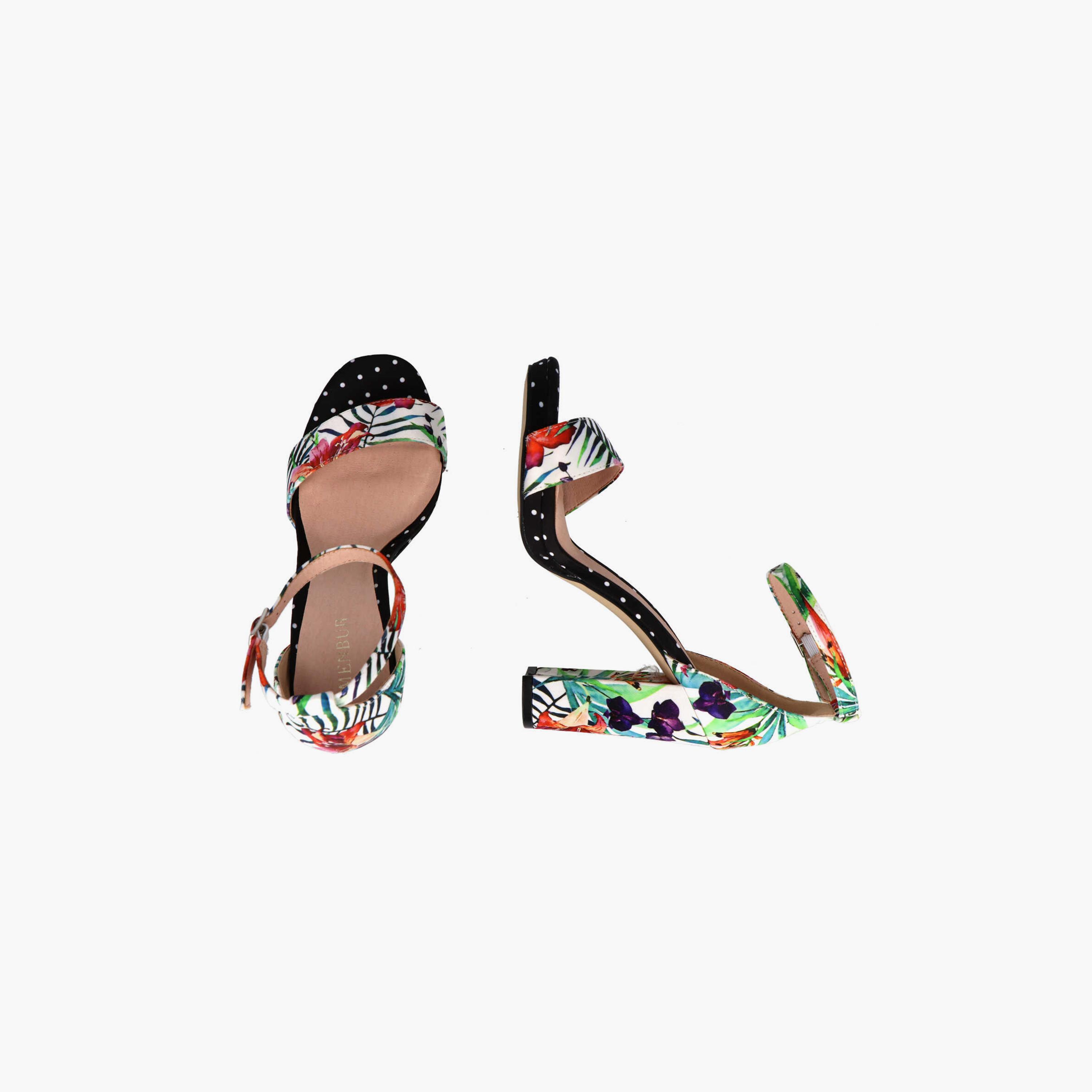 Menbur Women's Tropical Print Block Heels with Strap | 21731-women-shoes-heels-image-4