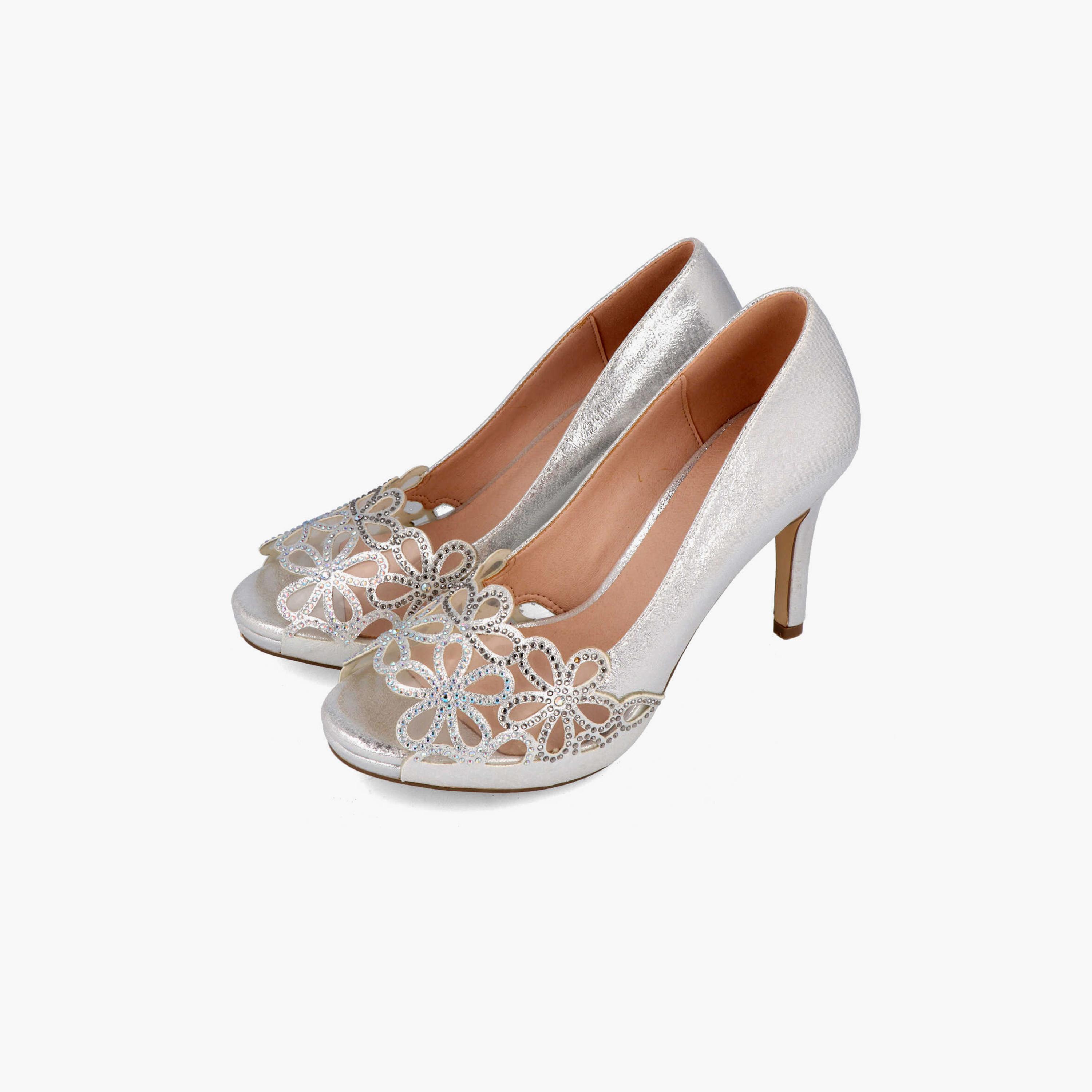 مينبور- حذاء نسائي بكعب بلمعة معدنية ومرصّع | 21777-women-shoes-heels-image-2