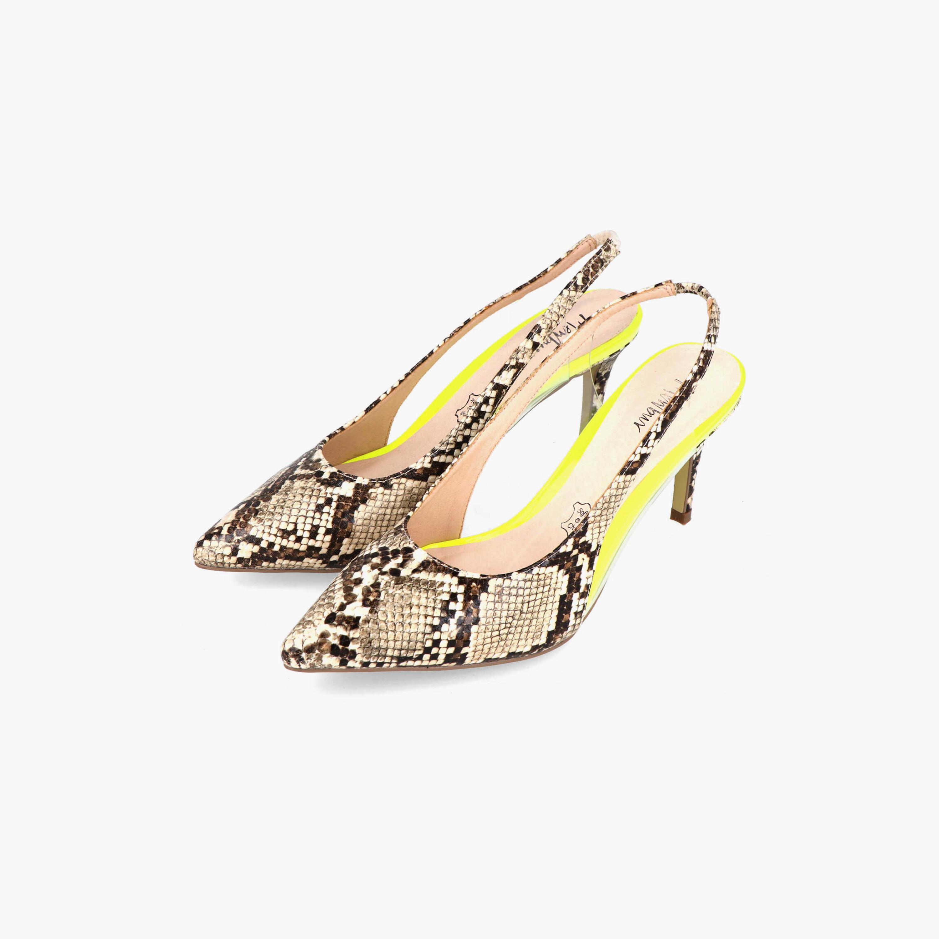 Menbur Women's Reptile Print Pumps with Strap | 21786-women-shoes-heels-image-2