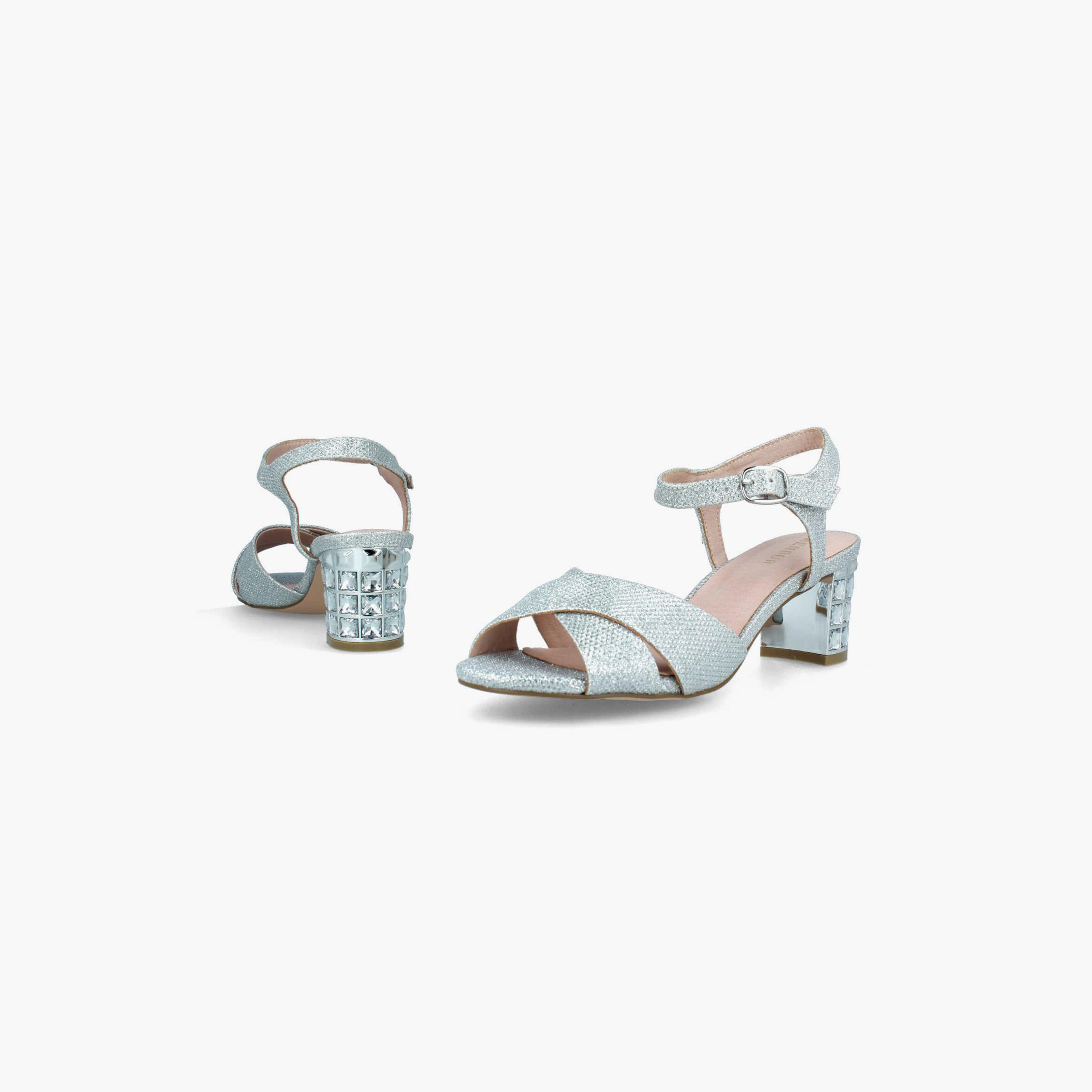 Menbur Women's Metallic Block Heels with Cross Strap | 21790-women-shoes-heels-image-4