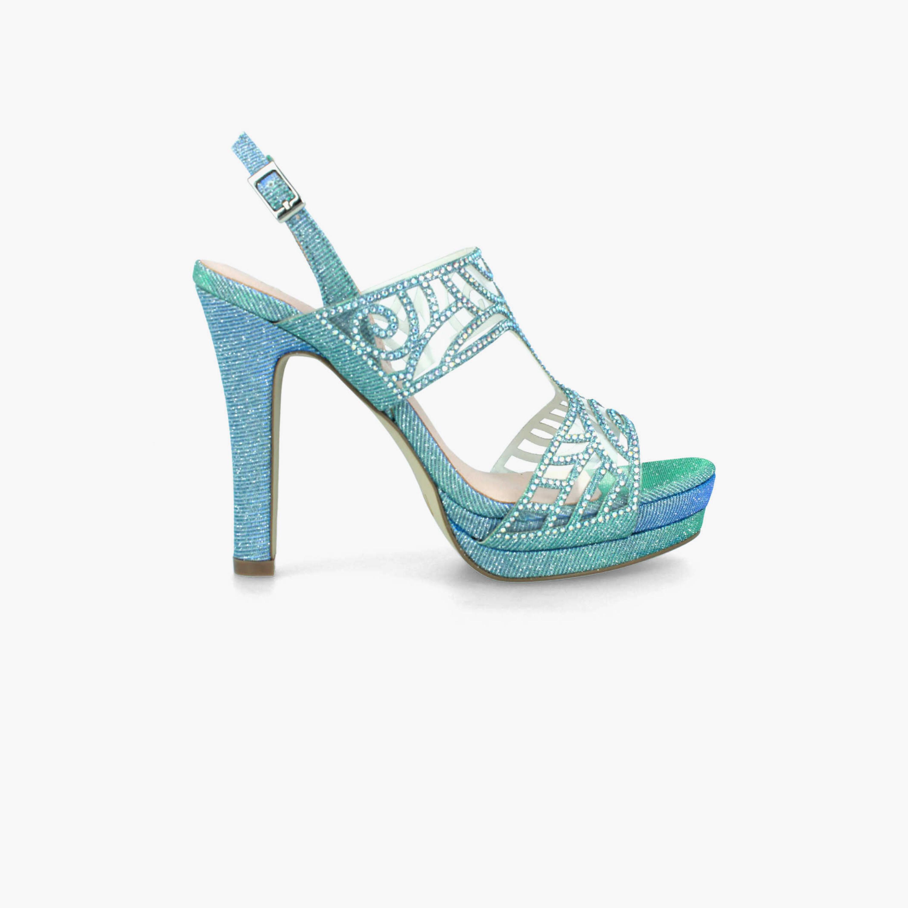 Menbur Women's Glitter Strap Sandals with Rhinestone Accent | 21821-women-shoes-sandals-flats-image-1
