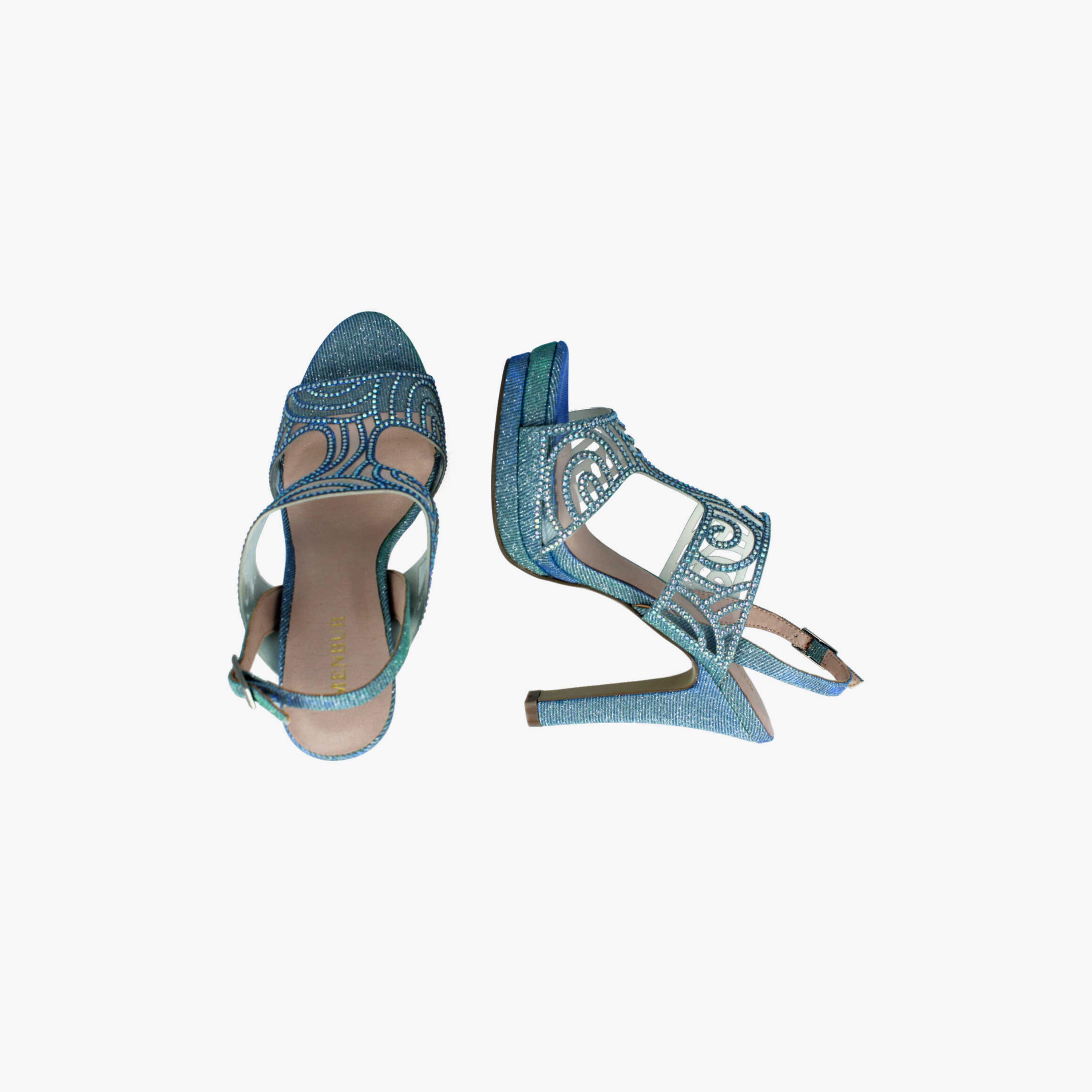 Menbur Women's Glitter Strap Sandals with Rhinestone Accent | 21821-women-shoes-sandals-flats-image-3