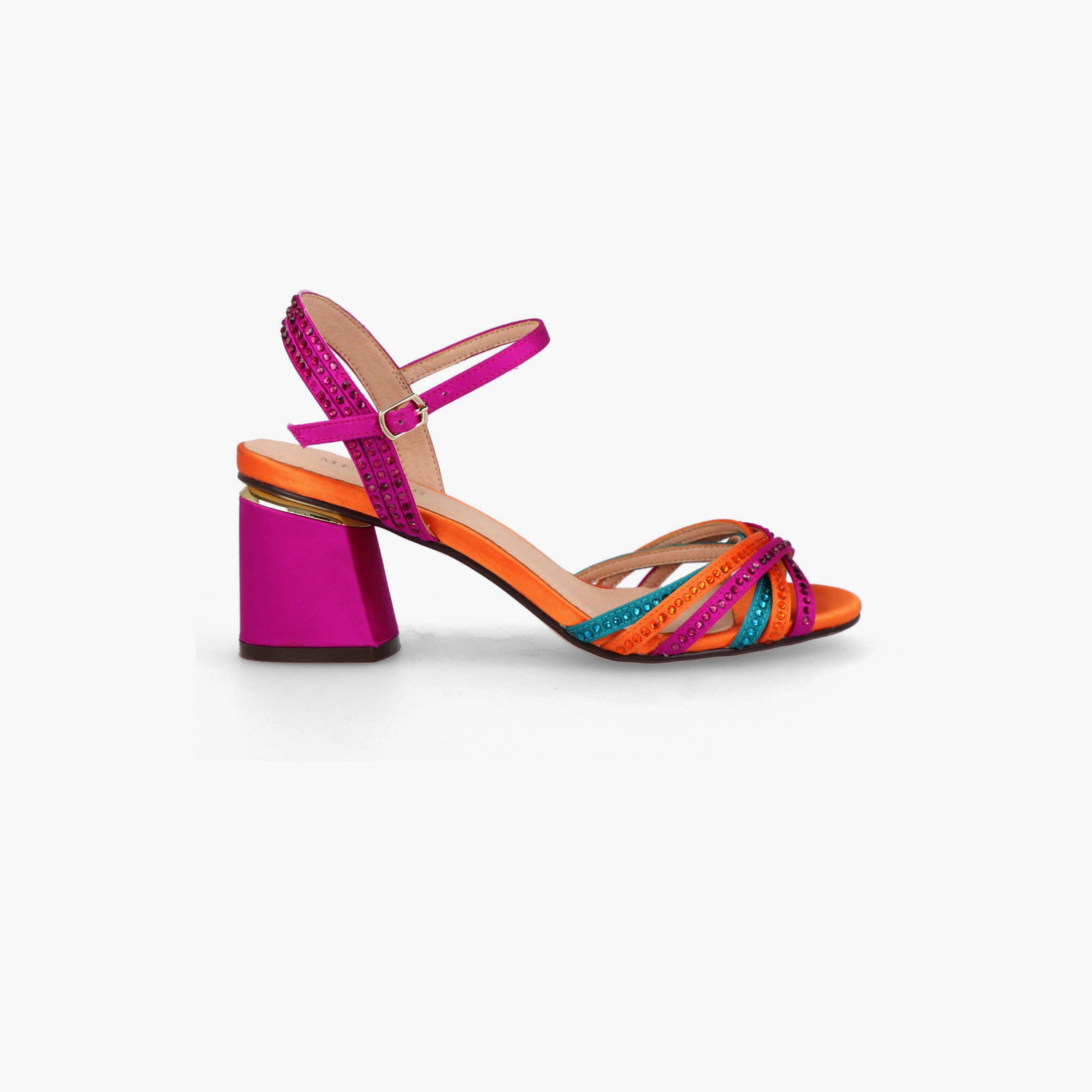Menbur Women's Metallic Block Heels with Rhinestone Accent | 21847-women-shoes-heels-image-1
