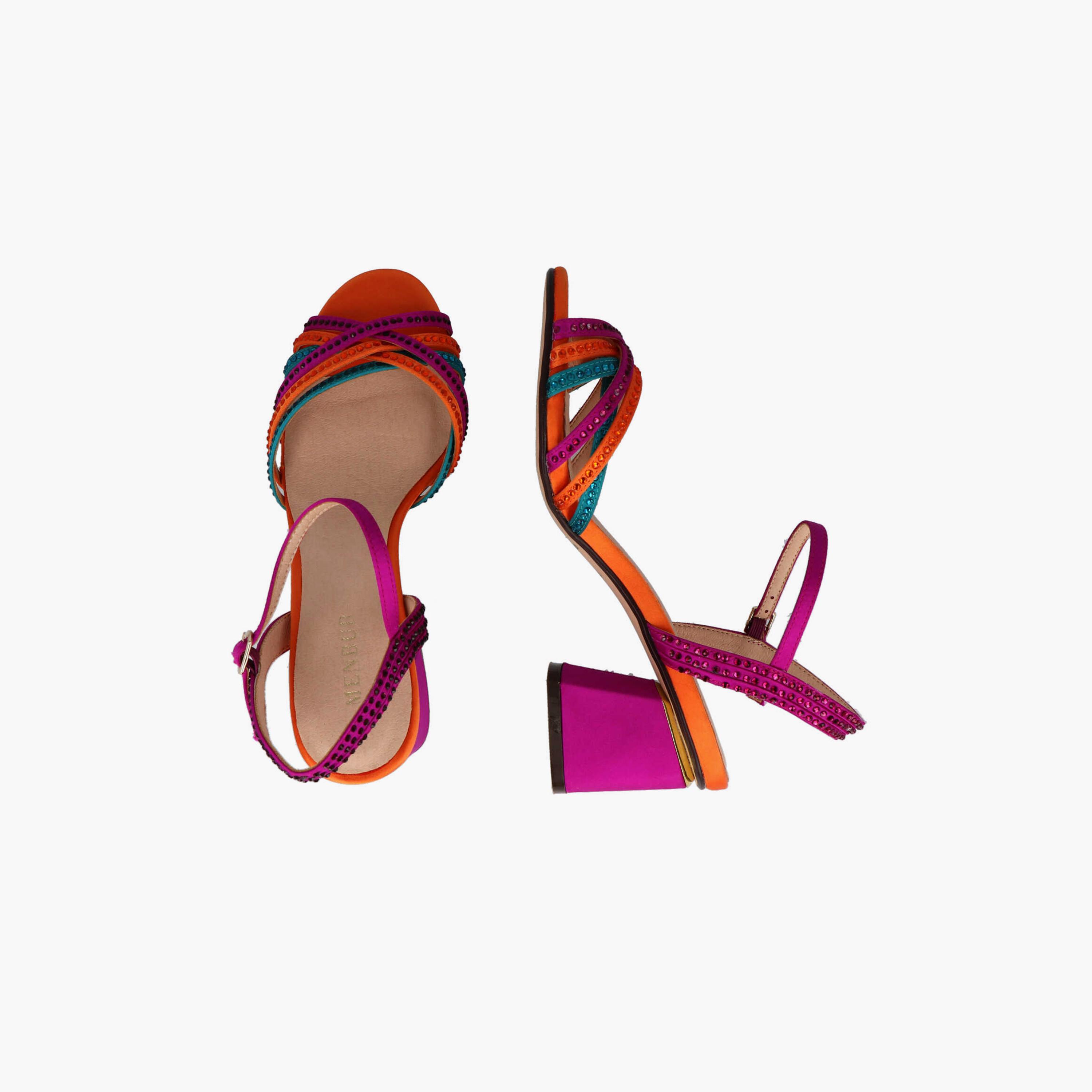 Menbur Women's Metallic Block Heels with Rhinestone Accent | 21847-women-shoes-heels-image-4