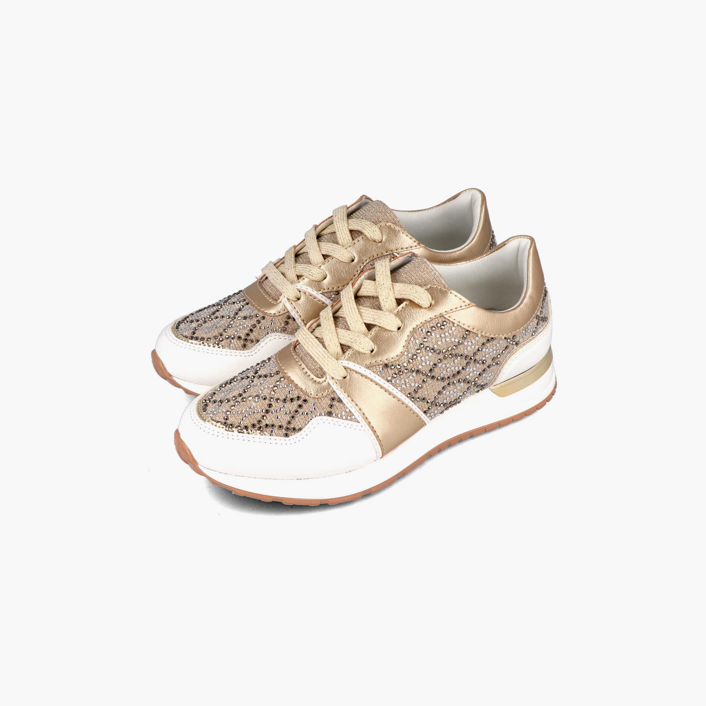 Menbur Women's Metallic Low Ankle Sneakers with Rhinestone Accent | 21853-women-shoes-sneakers-image-2