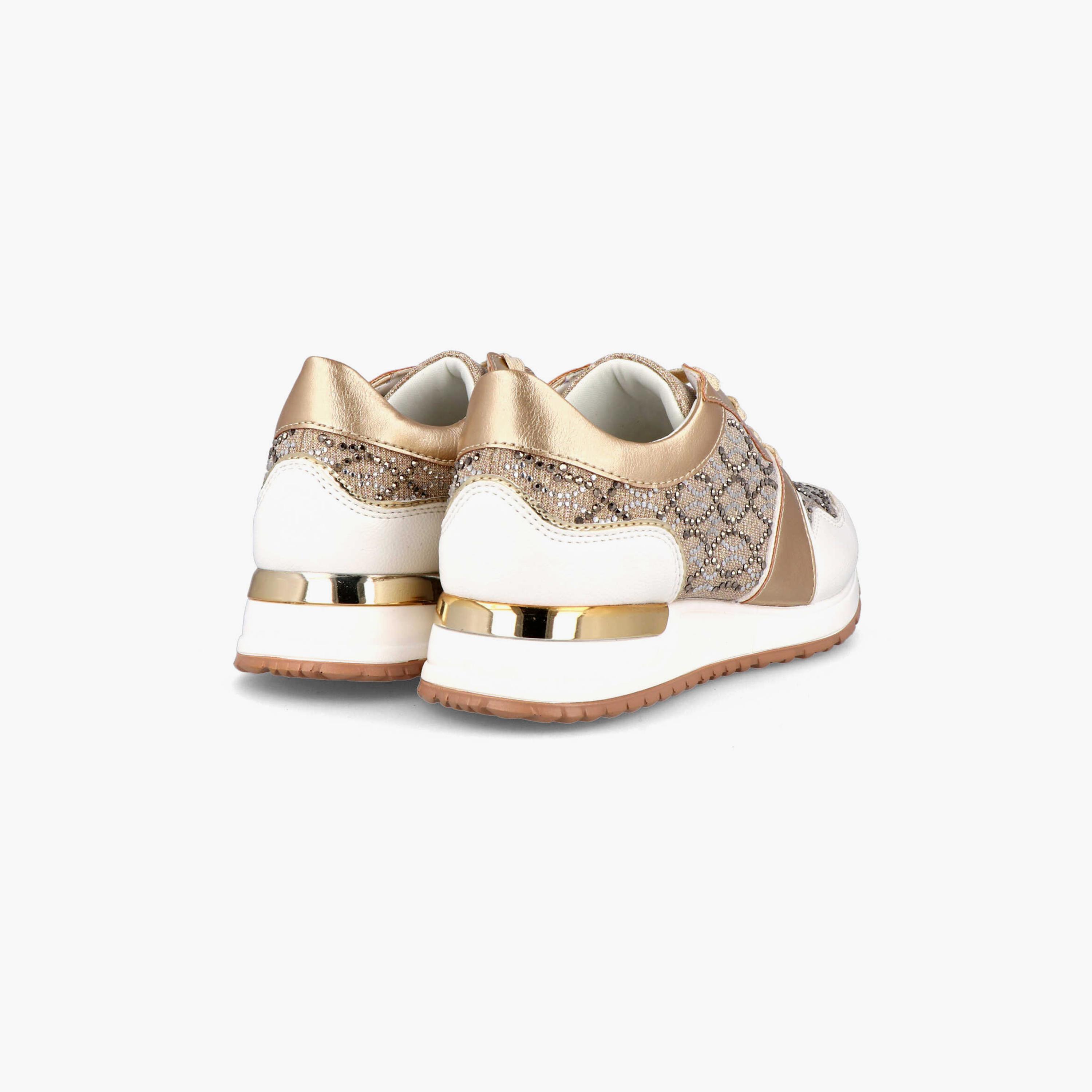 Menbur Women's Metallic Low Ankle Sneakers with Rhinestone Accent | 21853-women-shoes-sneakers-image-3