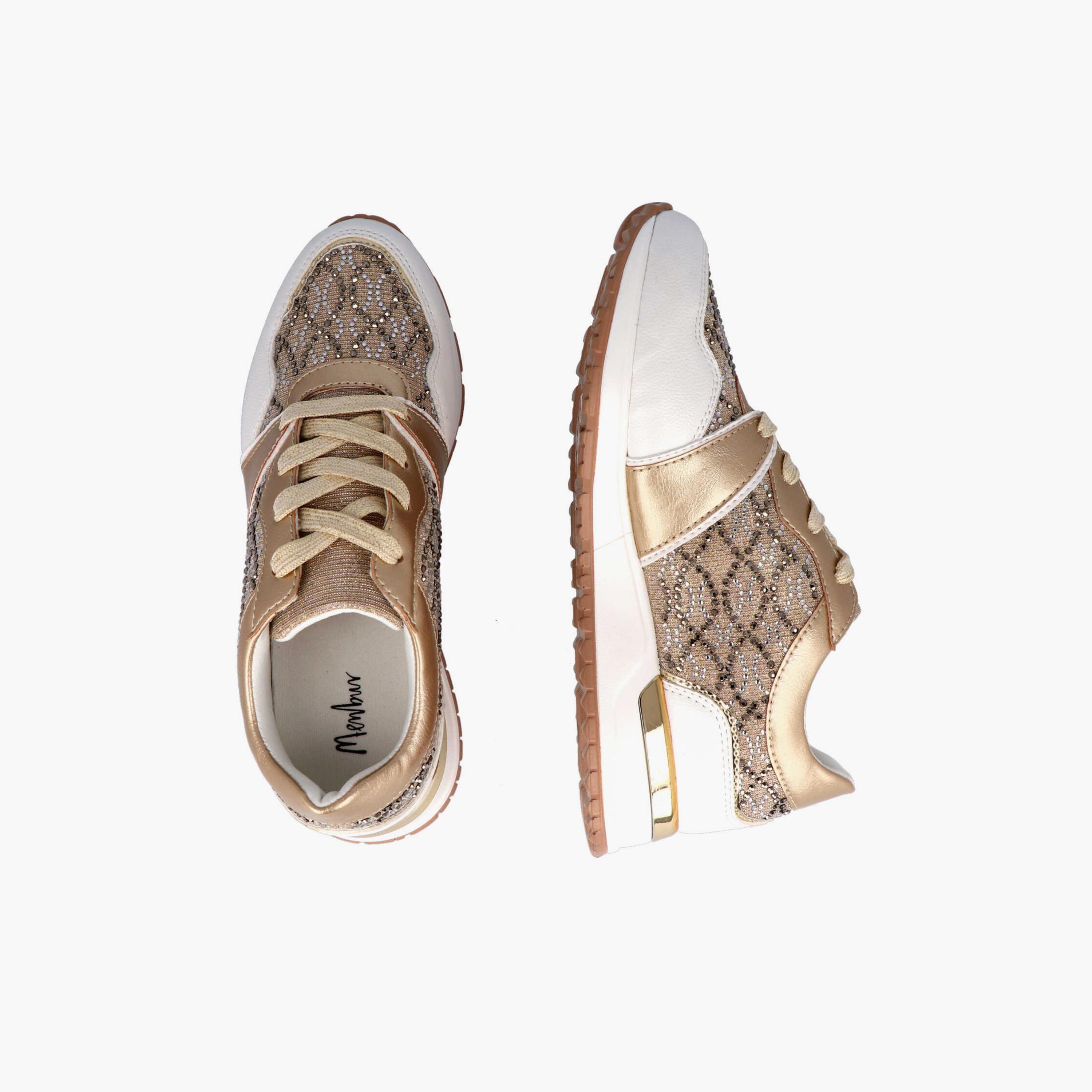 Menbur Women's Metallic Low Ankle Sneakers with Rhinestone Accent | 21853-women-shoes-sneakers-image-4