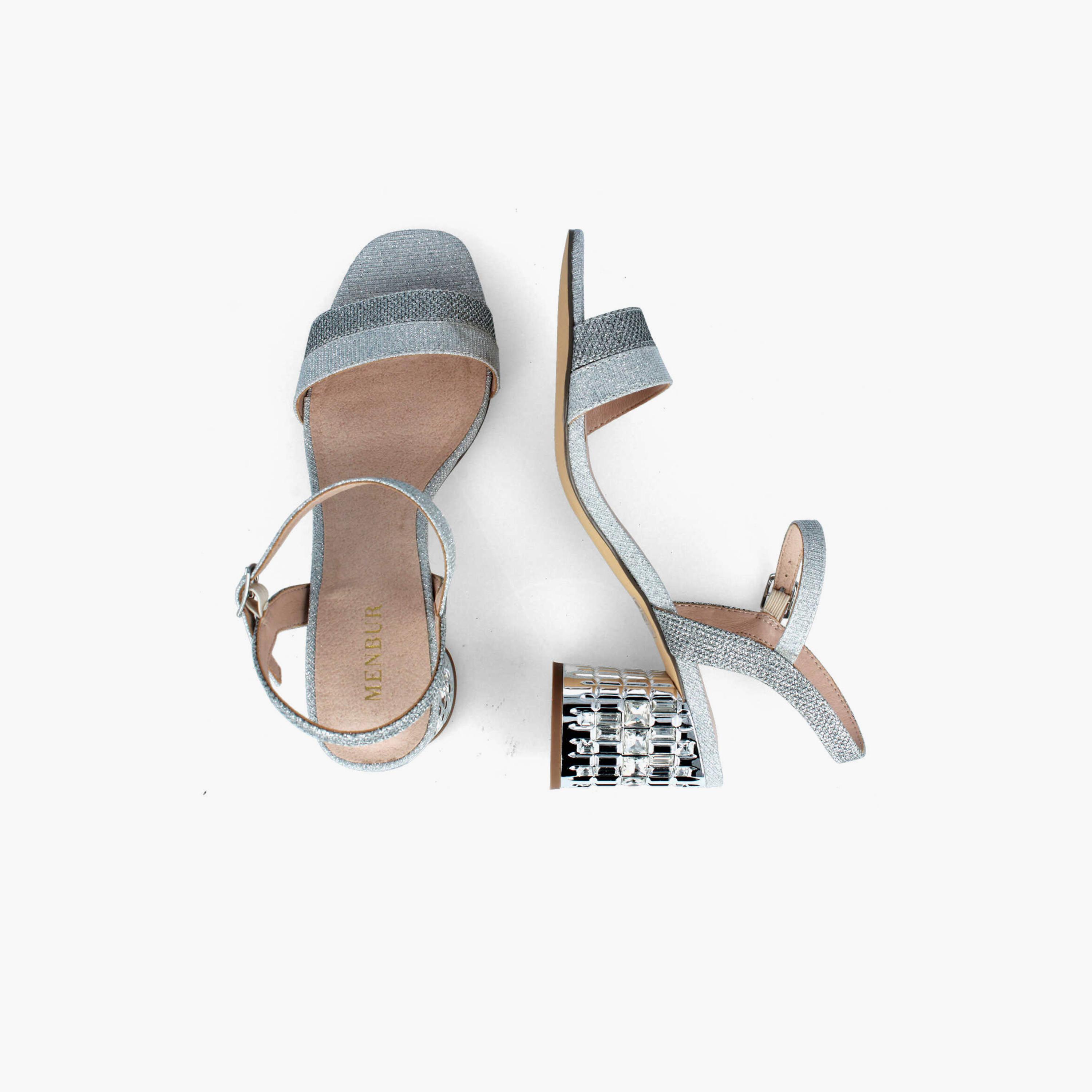 Menbur Women's Woven Block Heels with Crystal | 21863-women-shoes-heels-image-3