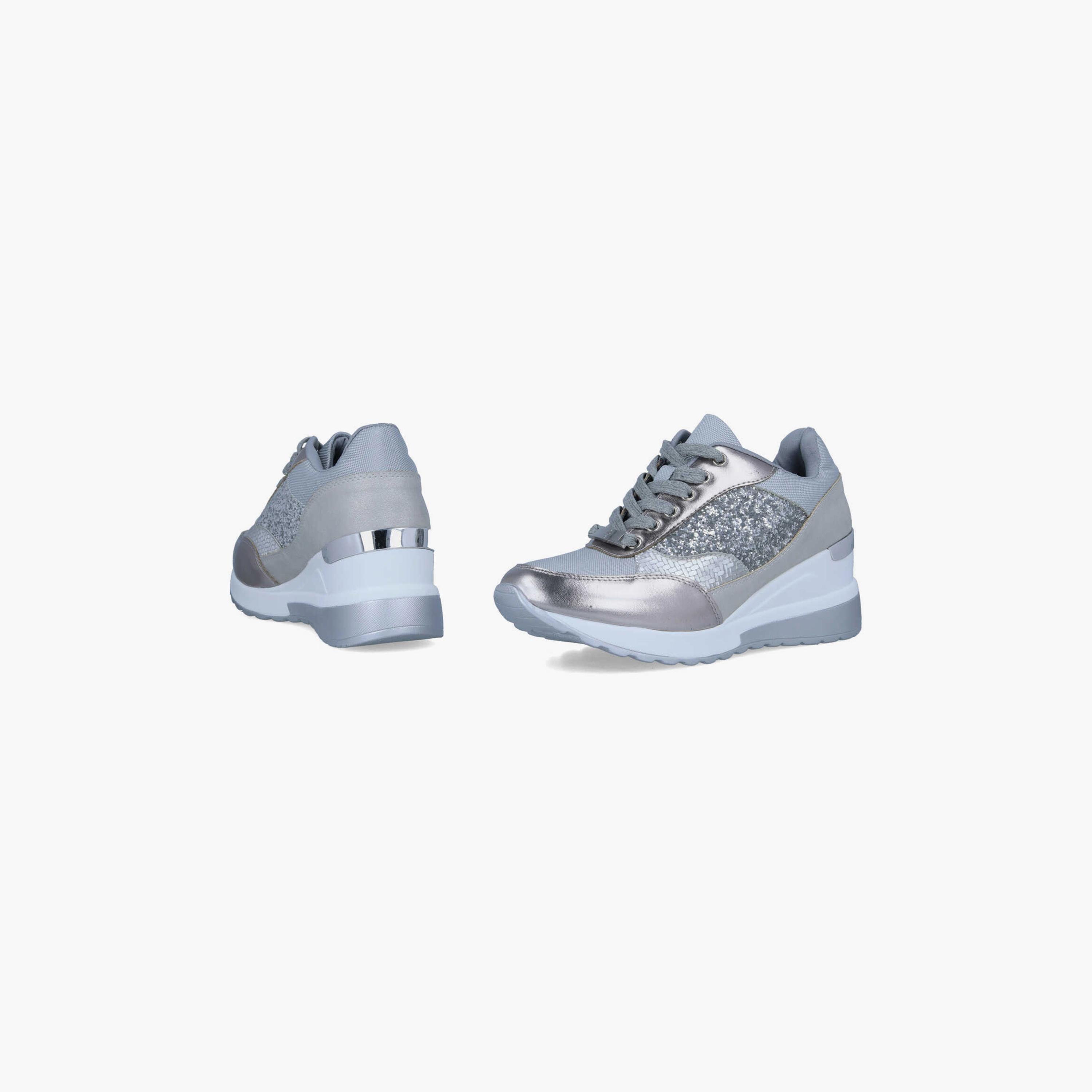 Menbur Women's Metallic Low Ankle Sneakers with Embellishment | 21925-women-shoes-sneakers-image-4