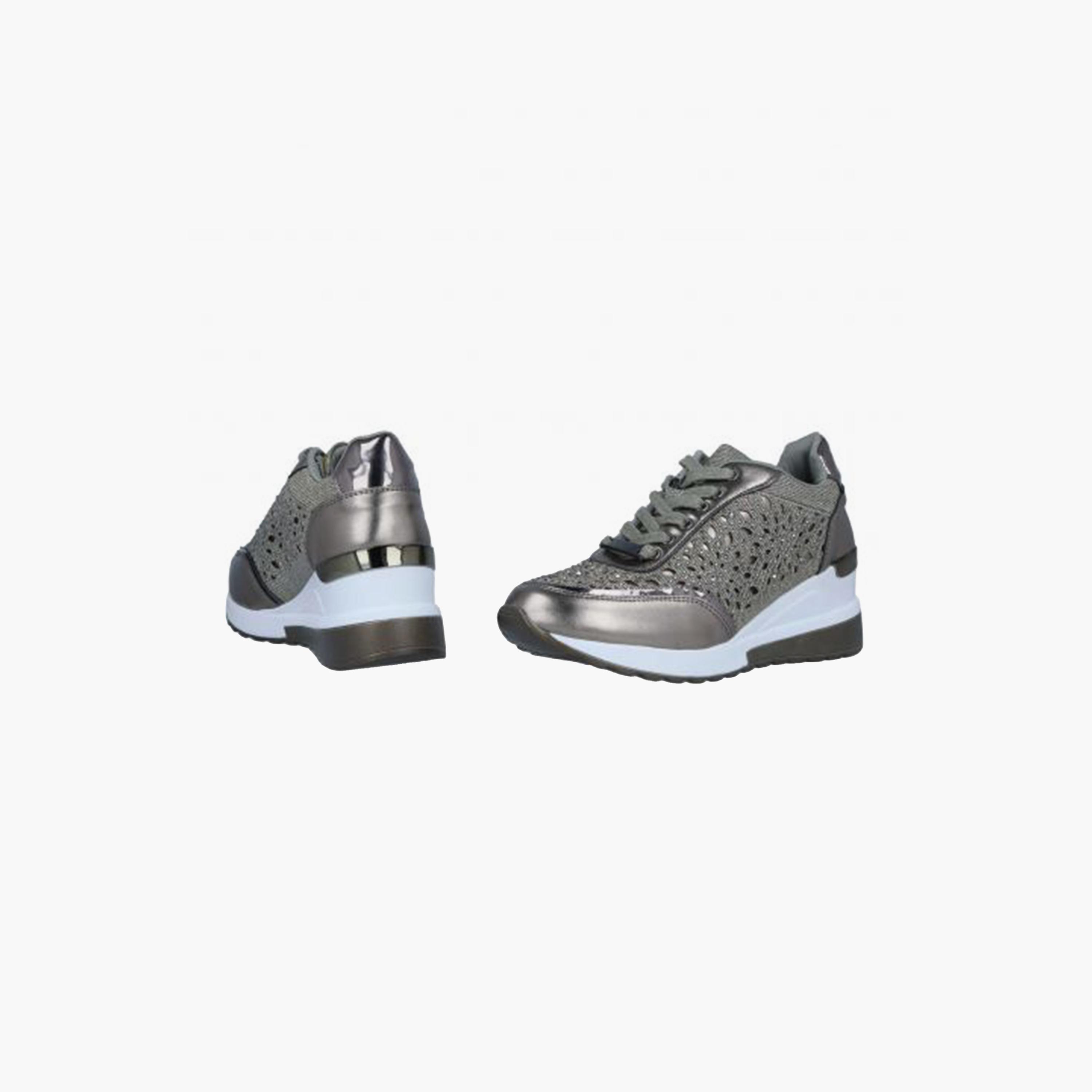Menbur Women's Metallic Low Ankle Sneakers with Embellishment | 21949-women-shoes-sneakers-image-4