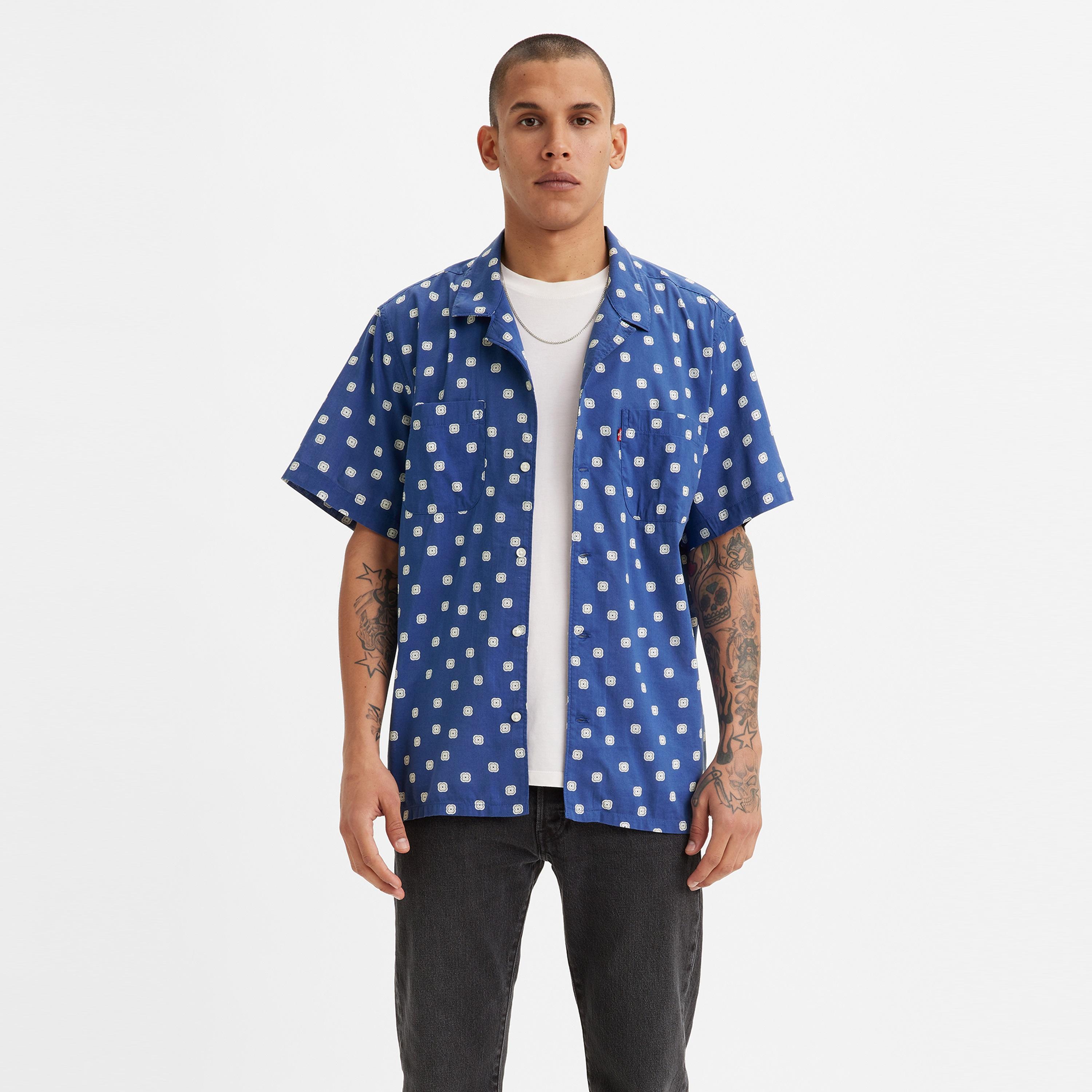 Levi's Printed Cuban Collar Short Sleeves Shirt with Patch Pocket-men-clothing-shirts-image-1