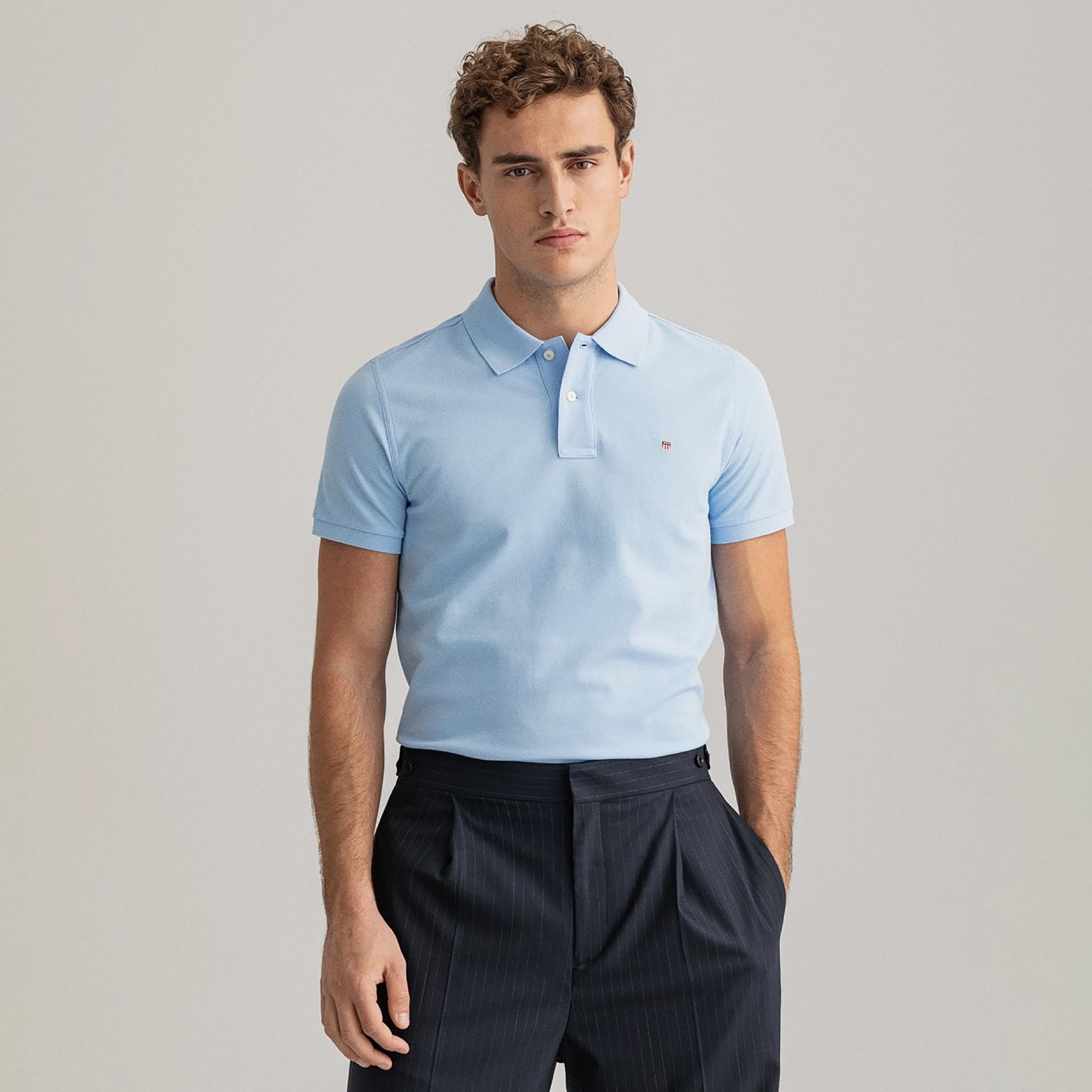 تي-شيرت بولو من جانت لوجو بأكمام قصيرة وياقة-men-clothing-tshirtsandpolos-polos-image-1