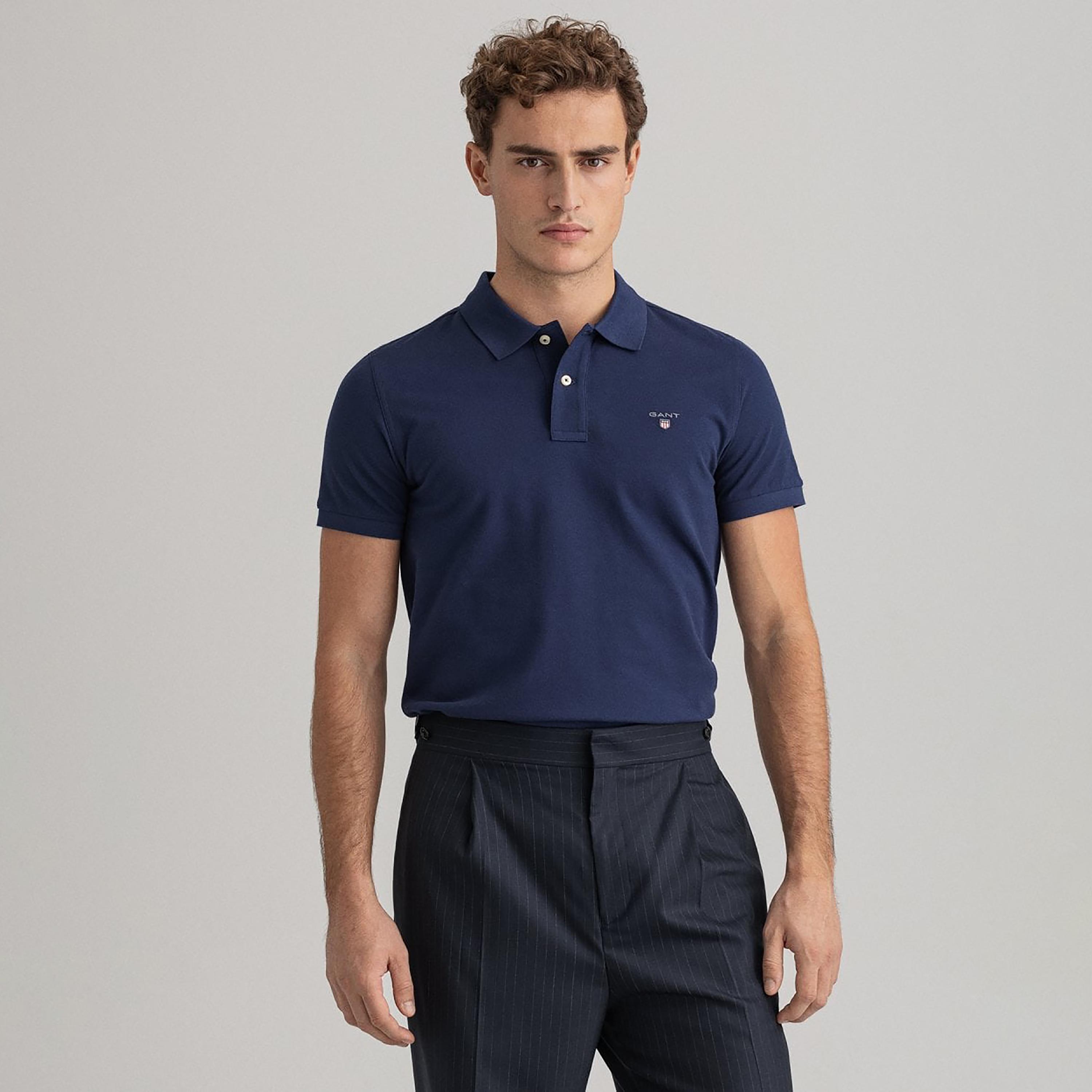 Gant Plain Regular Fit Short Sleeves Men's Polo T-Shirt-men-clothing-tshirtsandpolos-polos-image-1