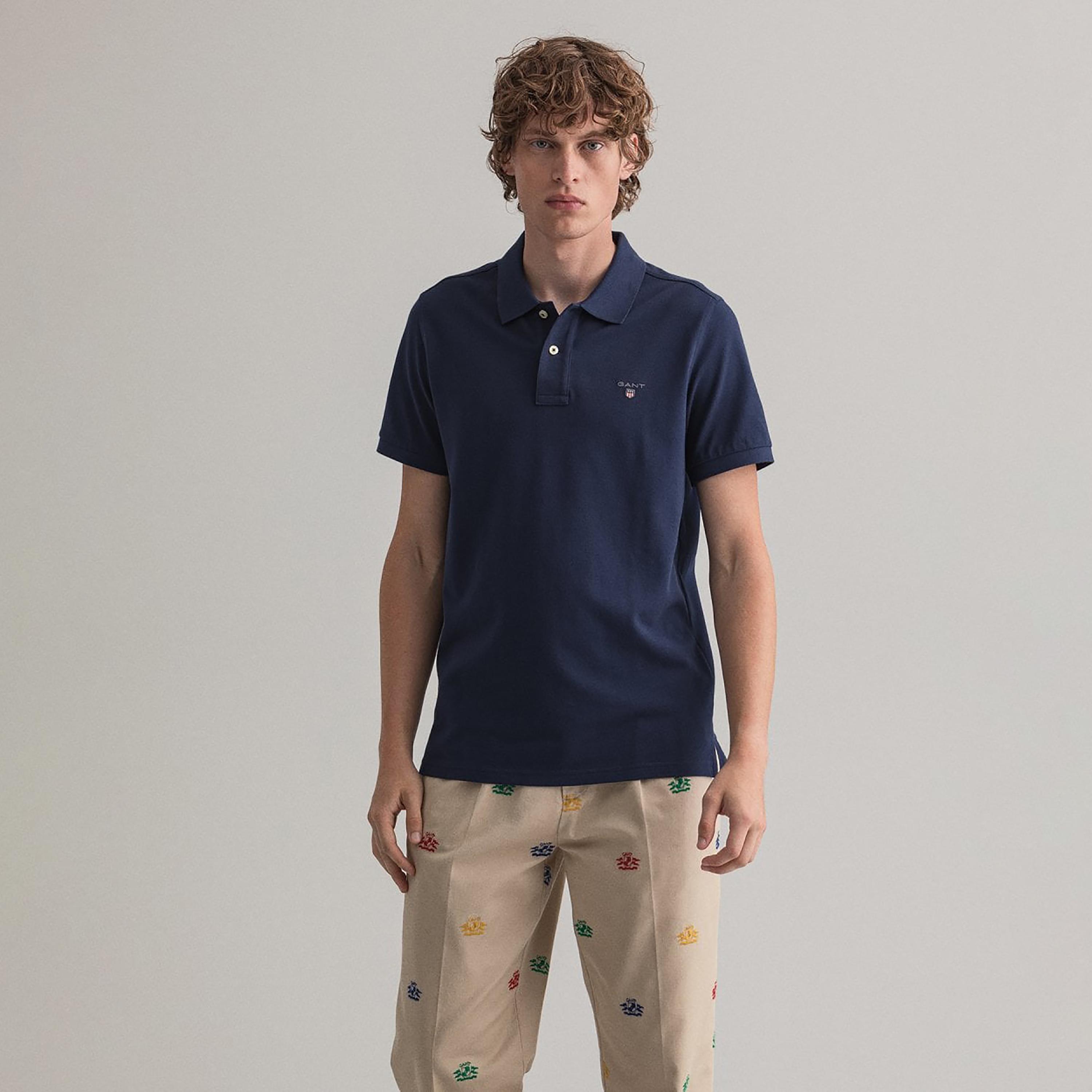 Gant Plain Regular Fit Short Sleeves Men's Polo T-Shirt-men-clothing-tshirtsandpolos-polos-image-2