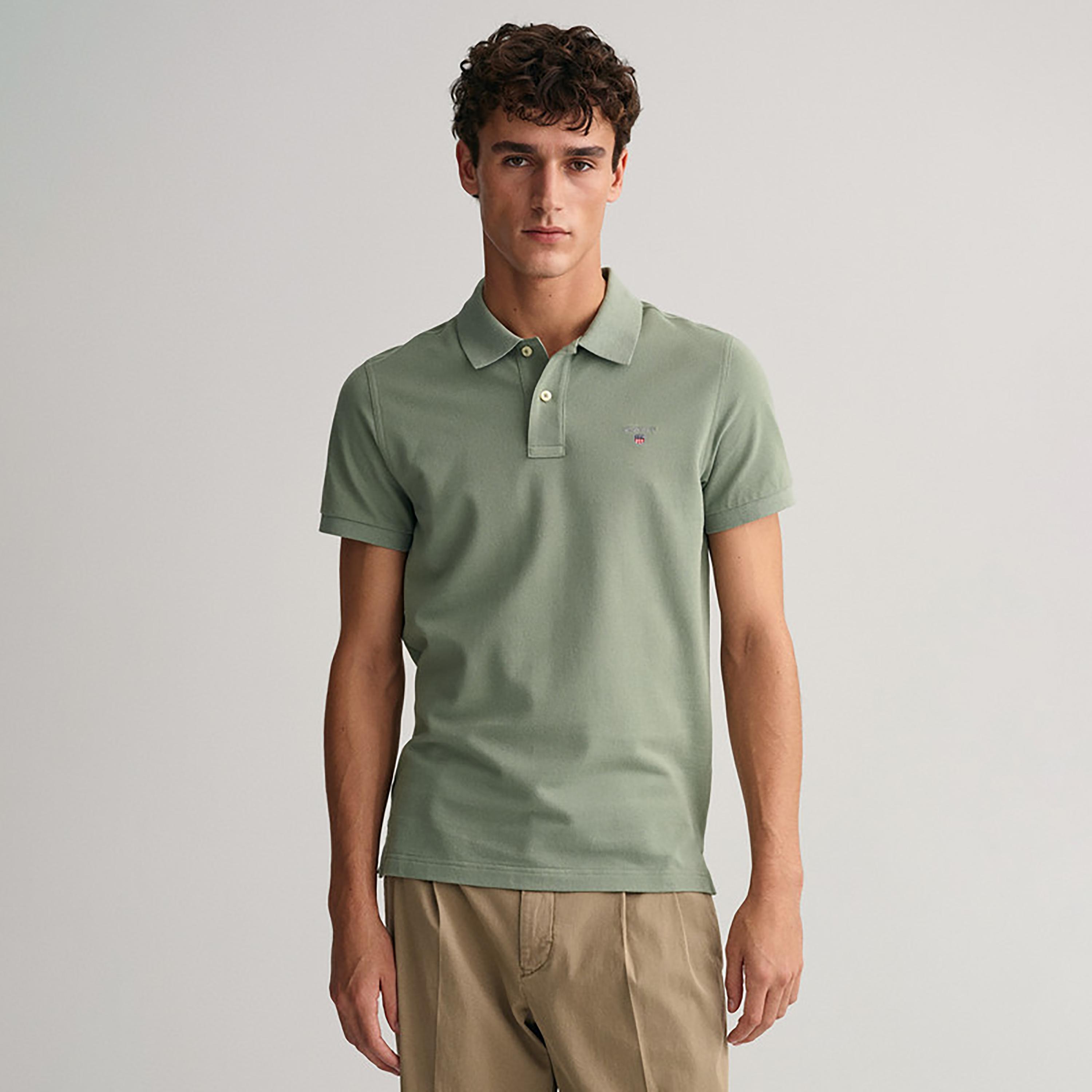 Gant Logo Detail Collared Short Sleeves Polo T-Shirt-men-clothing-tshirtsandpolos-polos-image-1