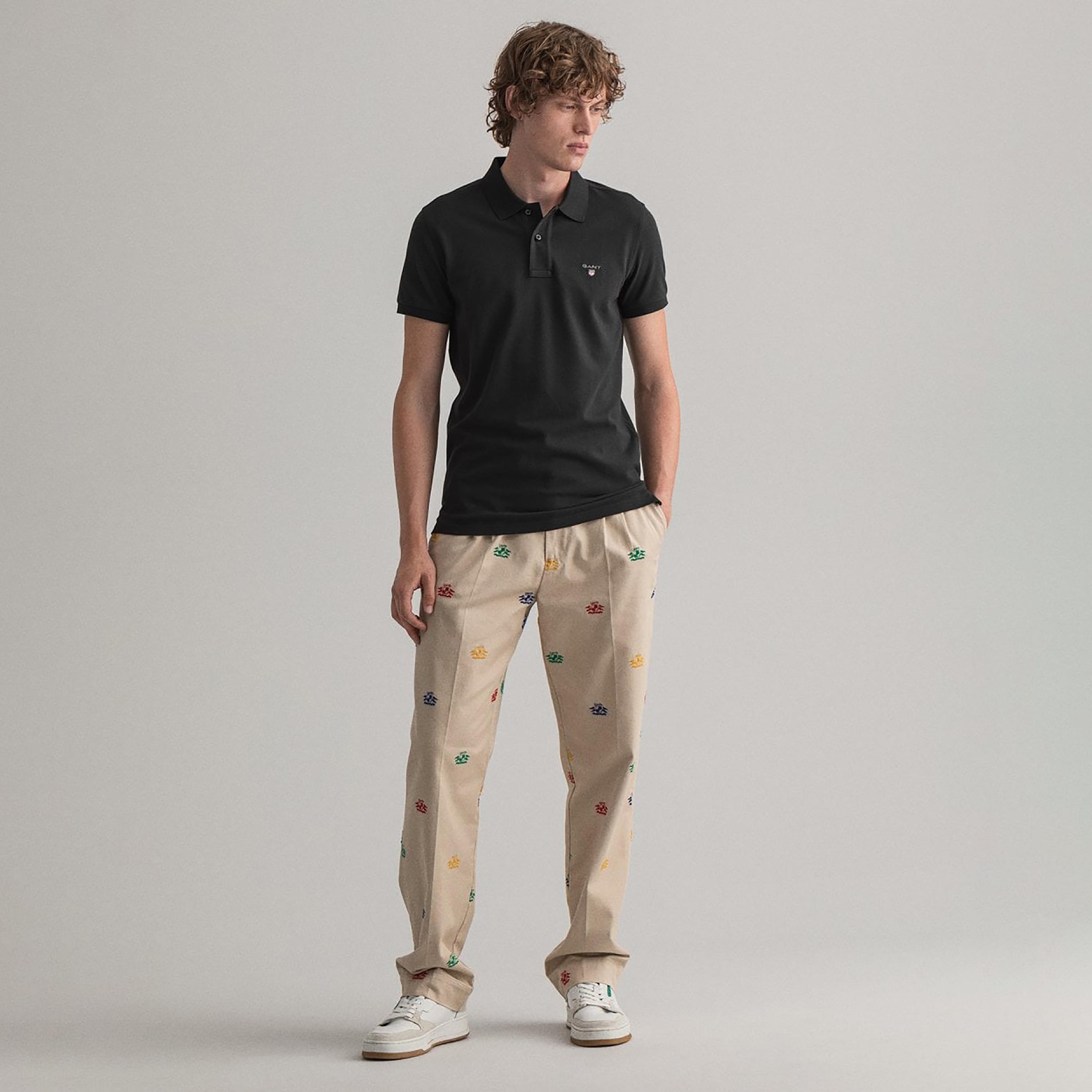 Gant Plain Slim Fit Short Sleeves Pique Rugger Men's Polo T-Shirt-men-clothing-tshirtsandpolos-polos-image-2