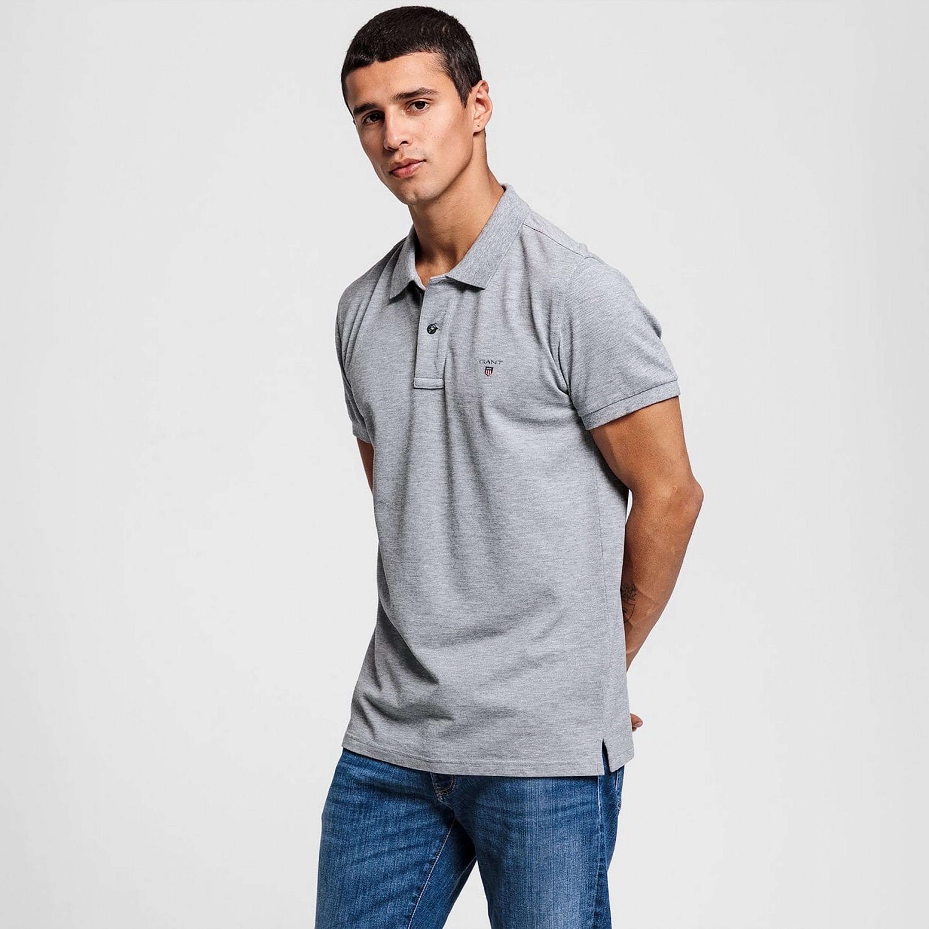 قميص بولو رجالي سادة بأكمام قصيرة من غانت-men-clothing-tshirtsandpolos-polos-image-1