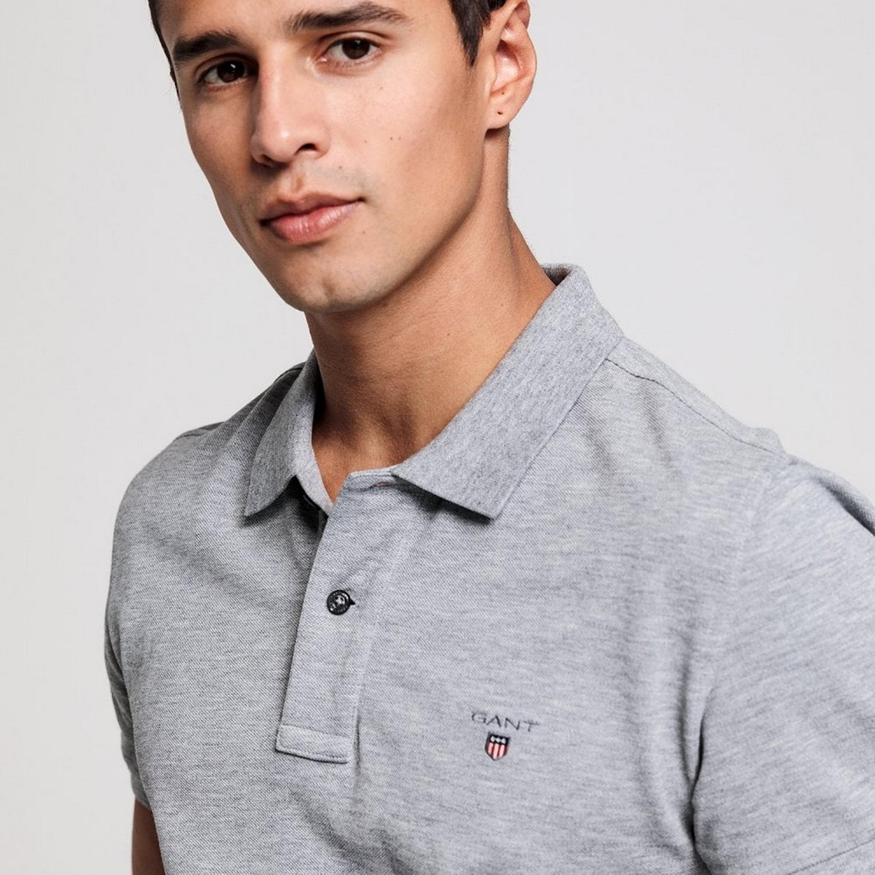 قميص بولو رجالي سادة بأكمام قصيرة من غانت-men-clothing-tshirtsandpolos-polos-image-3