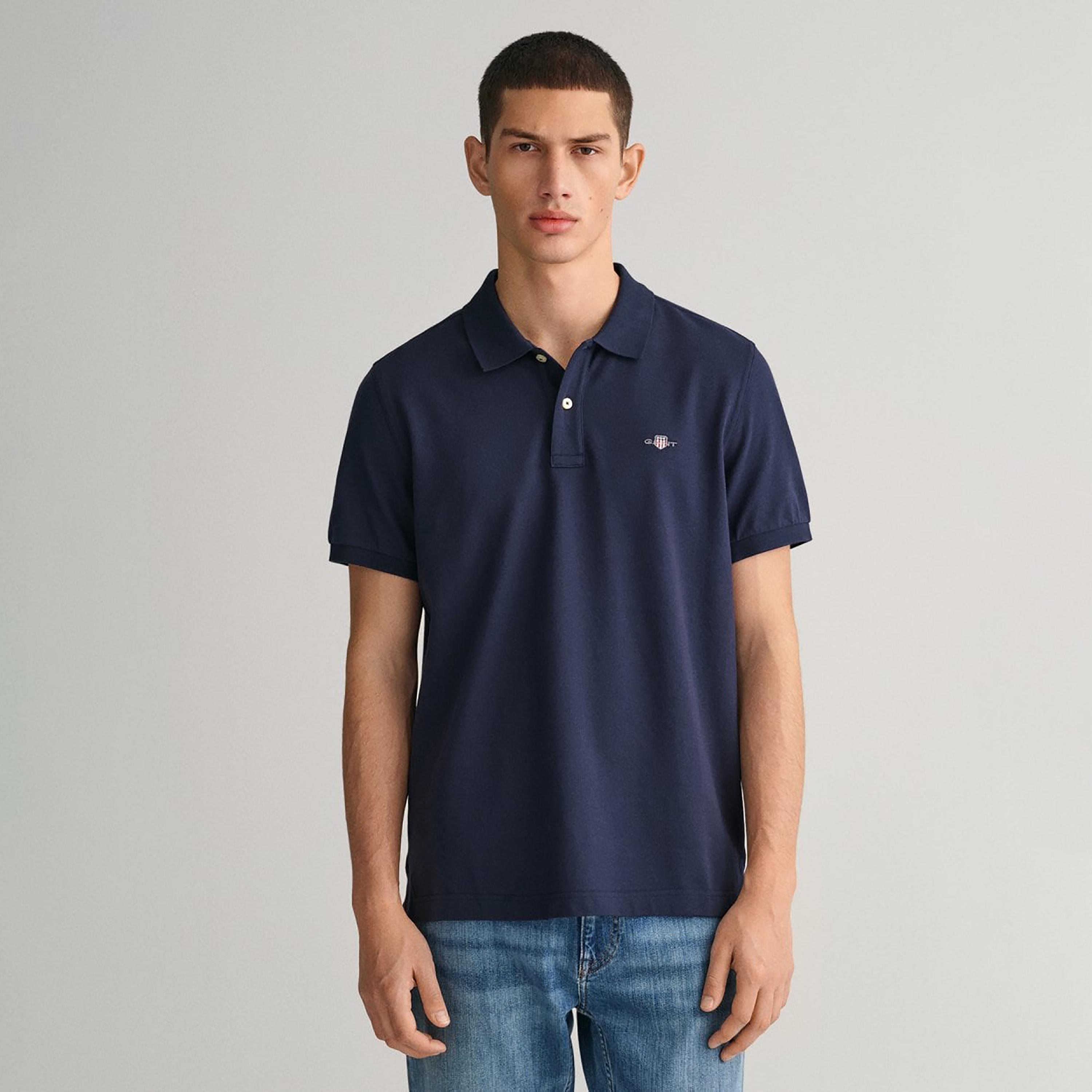 Gant Shield Regular Fit Short Sleeves Pique Men's Polo T-Shirt-men-clothing-tshirtsandpolos-polos-image-1