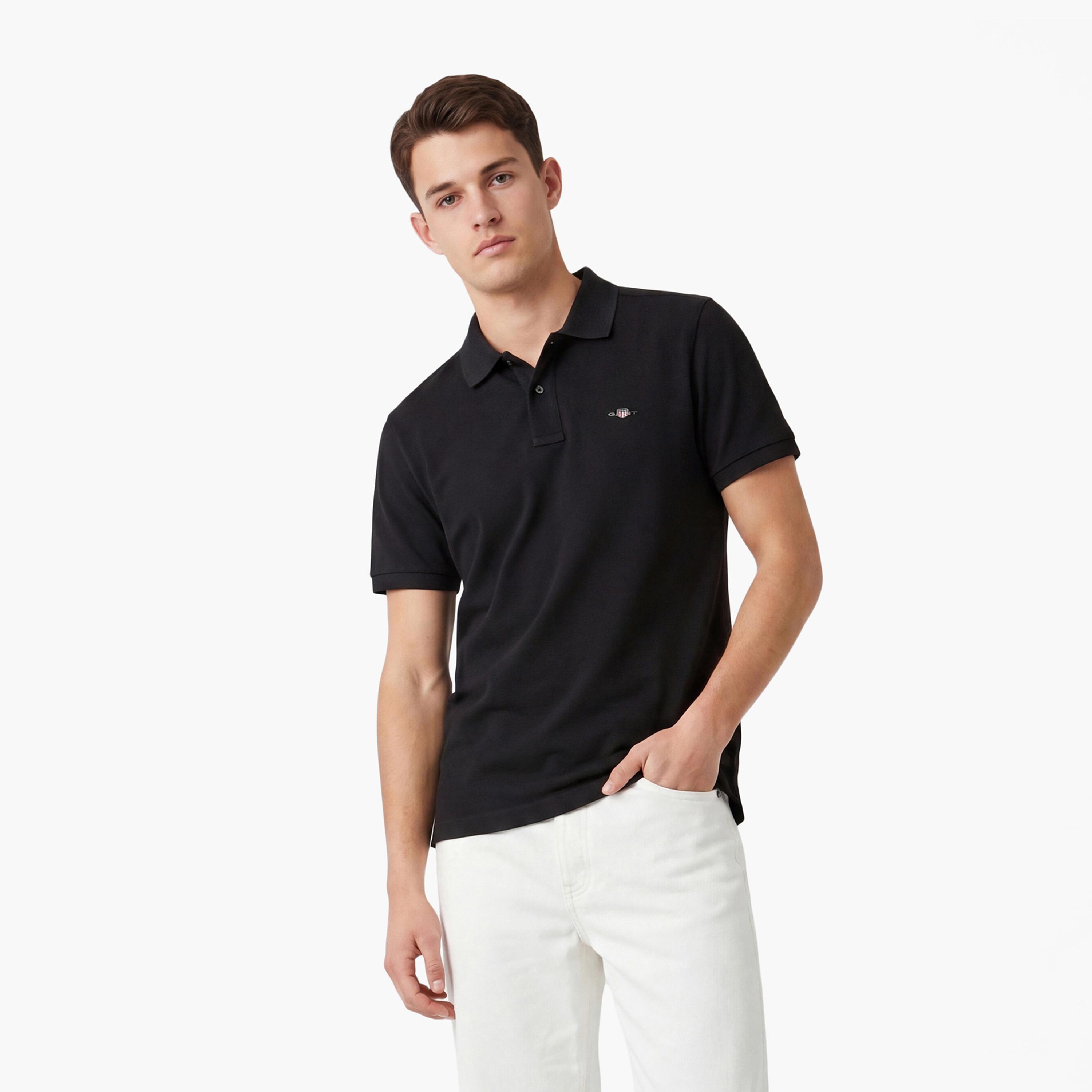 تي-شيرت بولو من جانت لوجو بأكمام قصيرة وياقة-men-clothing-tshirtsandpolos-polos-image-1