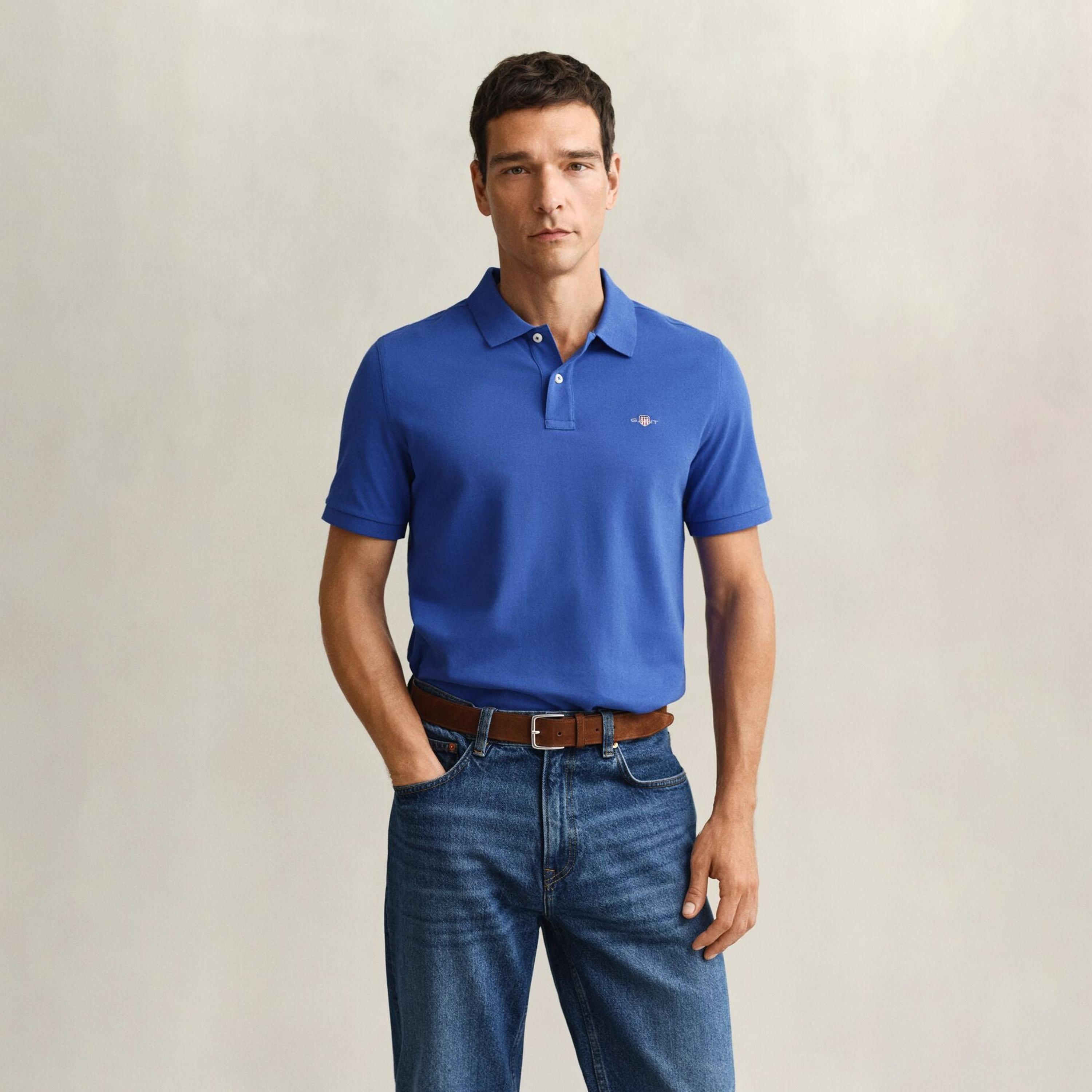تي-شيرت بولو من جانت لوجو بأكمام قصيرة وياقة-men-clothing-tshirtsandpolos-polos-image-1
