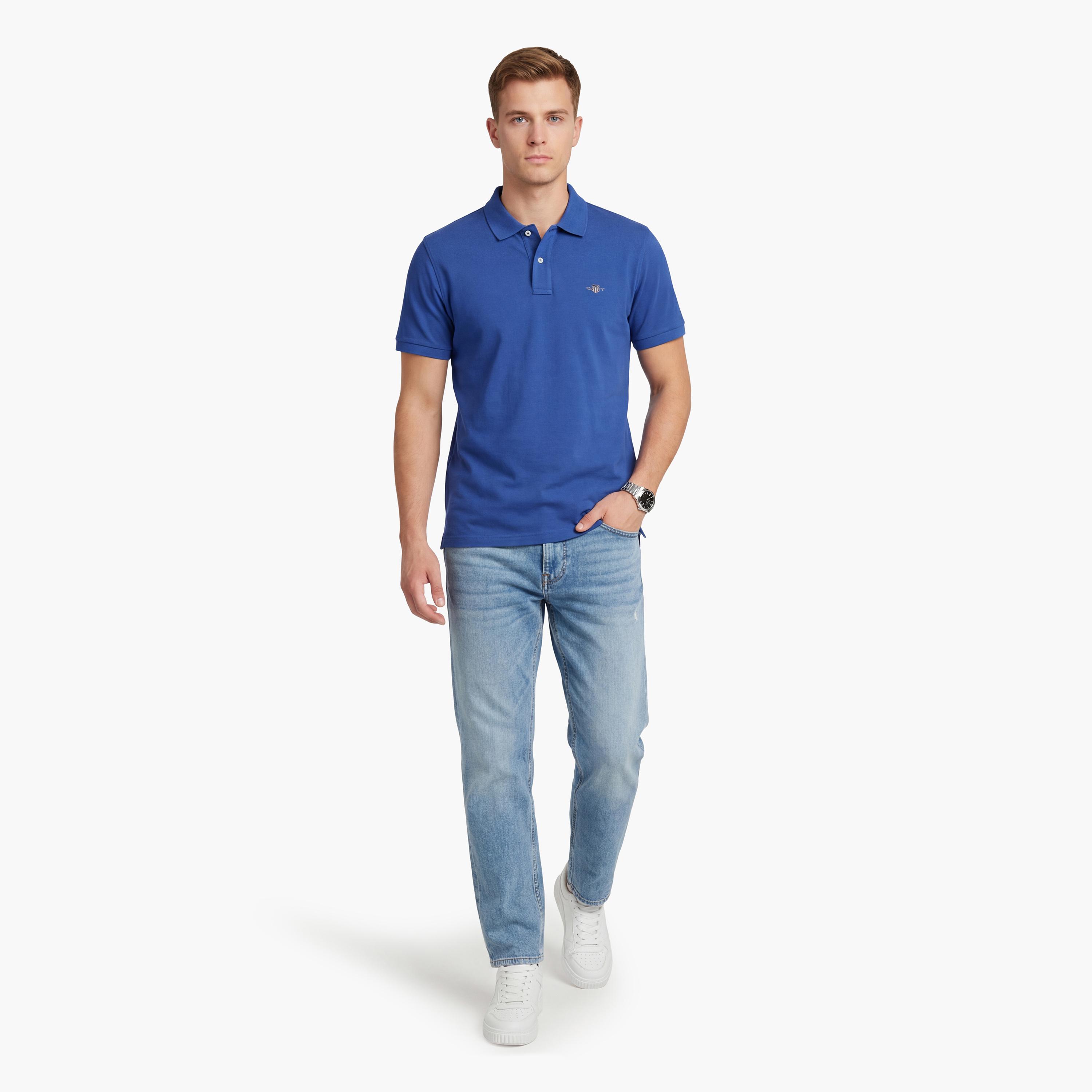 تي-شيرت بولو من جانت لوجو بأكمام قصيرة وياقة-men-clothing-tshirtsandpolos-polos-image-2