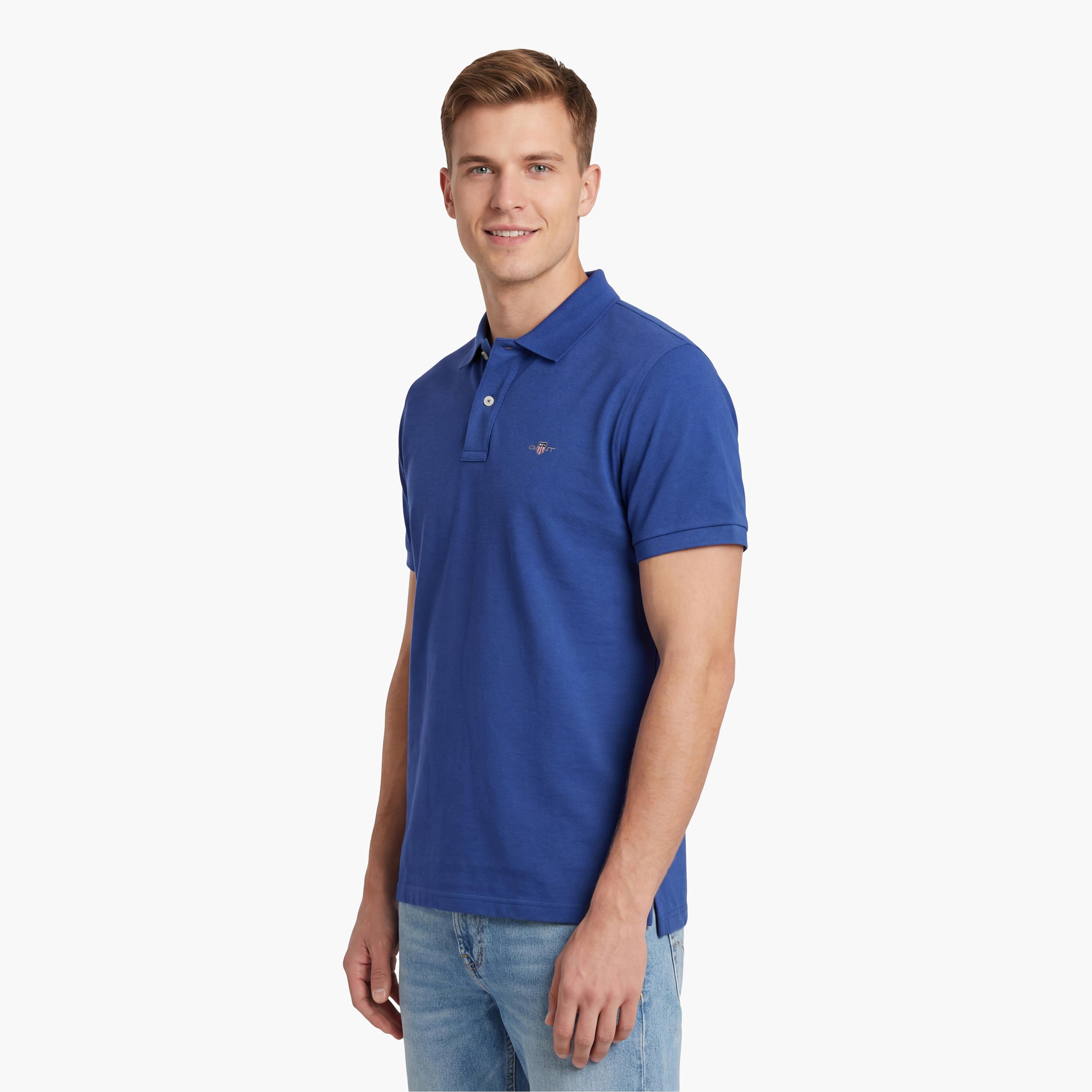 تي-شيرت بولو من جانت لوجو بأكمام قصيرة وياقة-men-clothing-tshirtsandpolos-polos-image-3